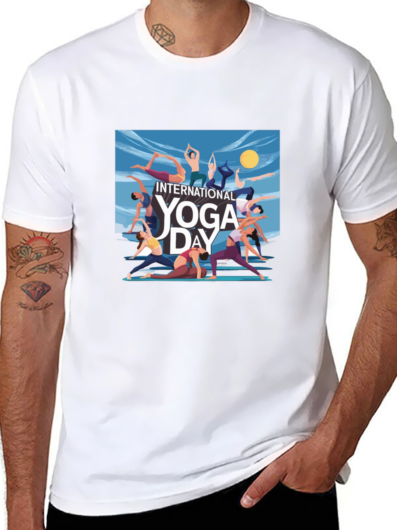 Yoga Day Graphic Tee - Black Unisex T-Shirt