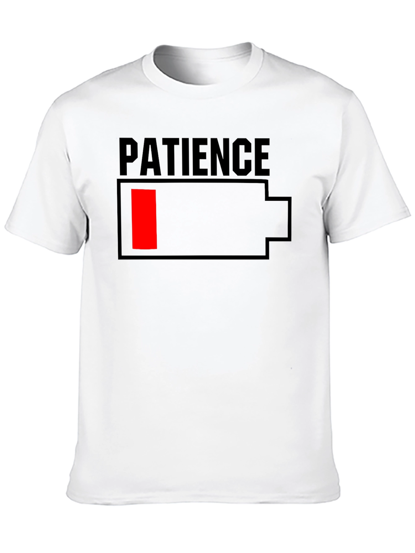 Patience Low Battery Graphic T-Shirt - Black