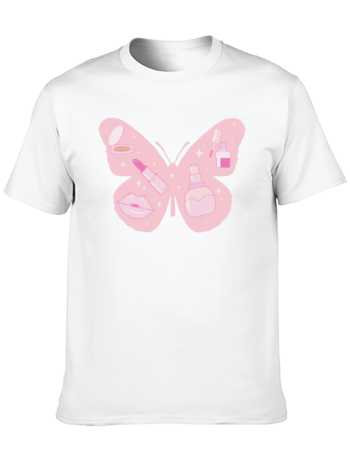 Makeup Butterfly Graphic T-Shirt