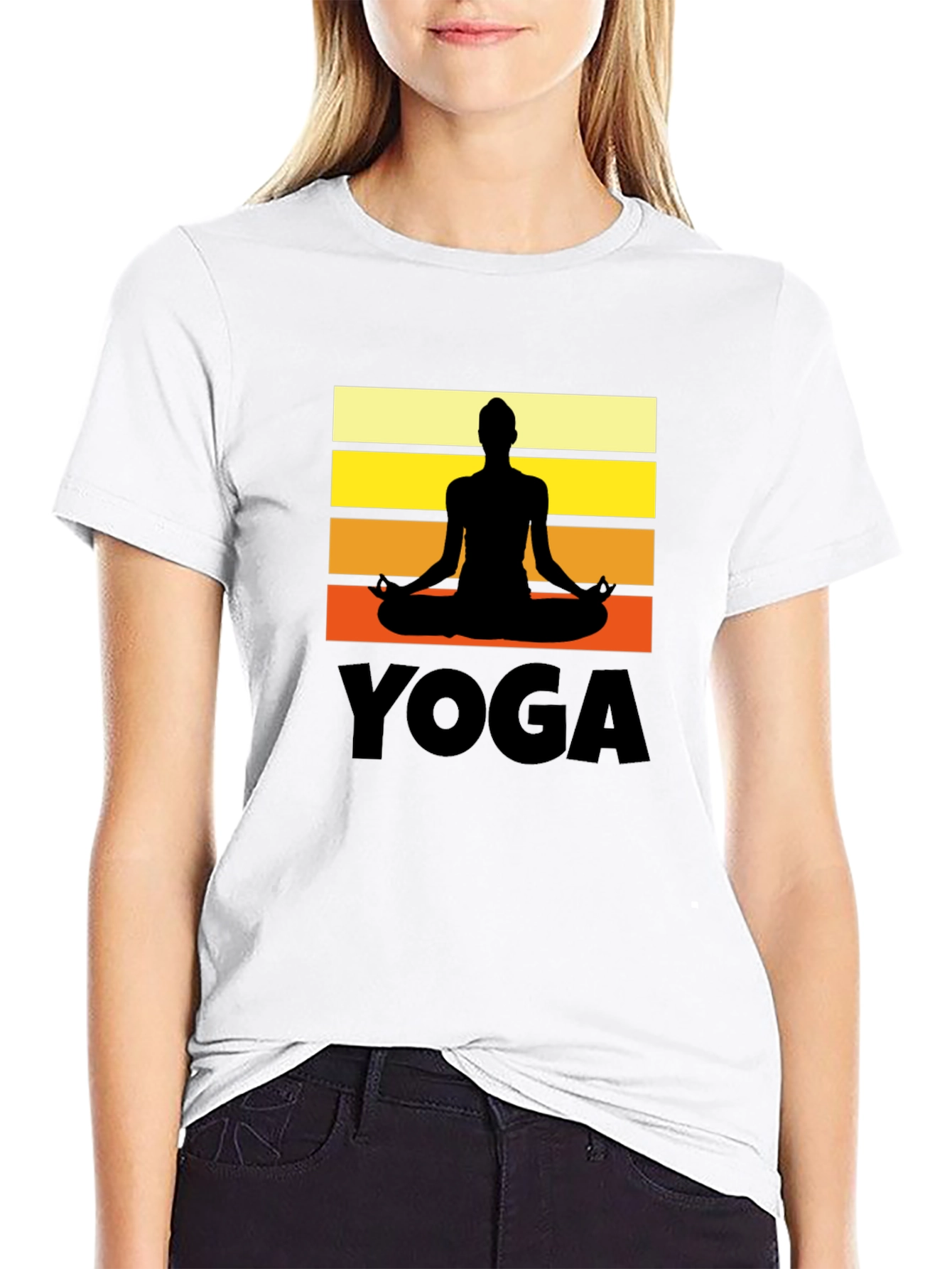 Yoga Silhouette Graphic T-Shirt Zen Meditation Tee