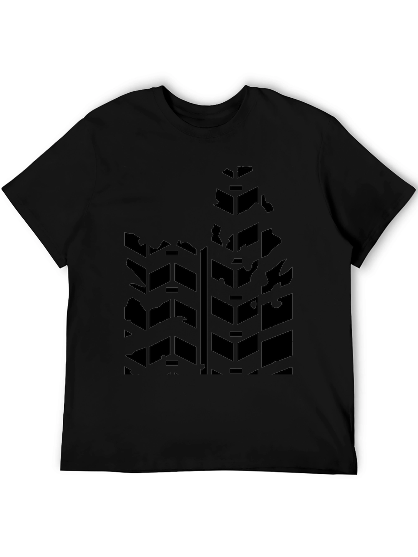 Black Tire Track Graphic T-Shirt