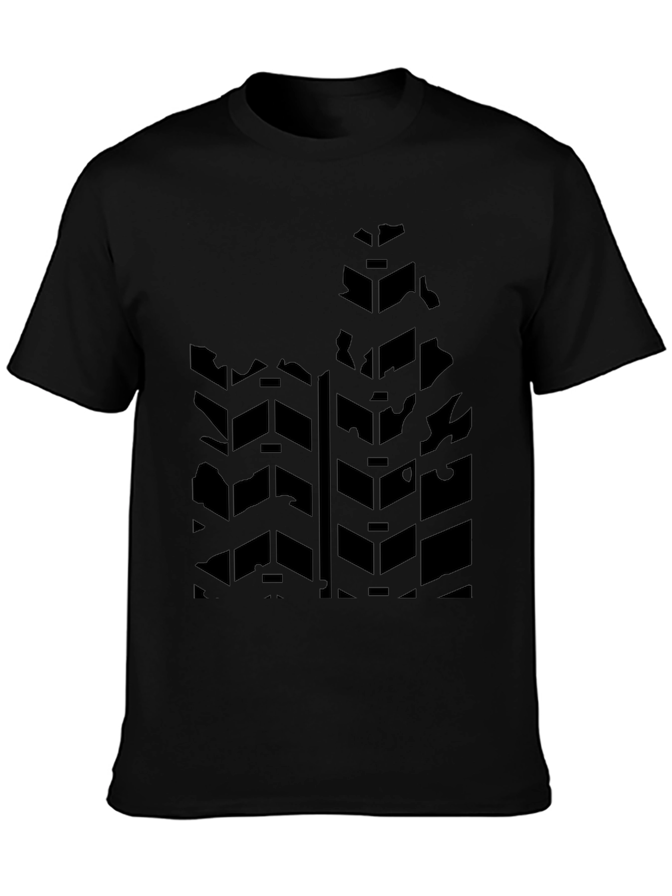 Black Tire Track Graphic T-Shirt