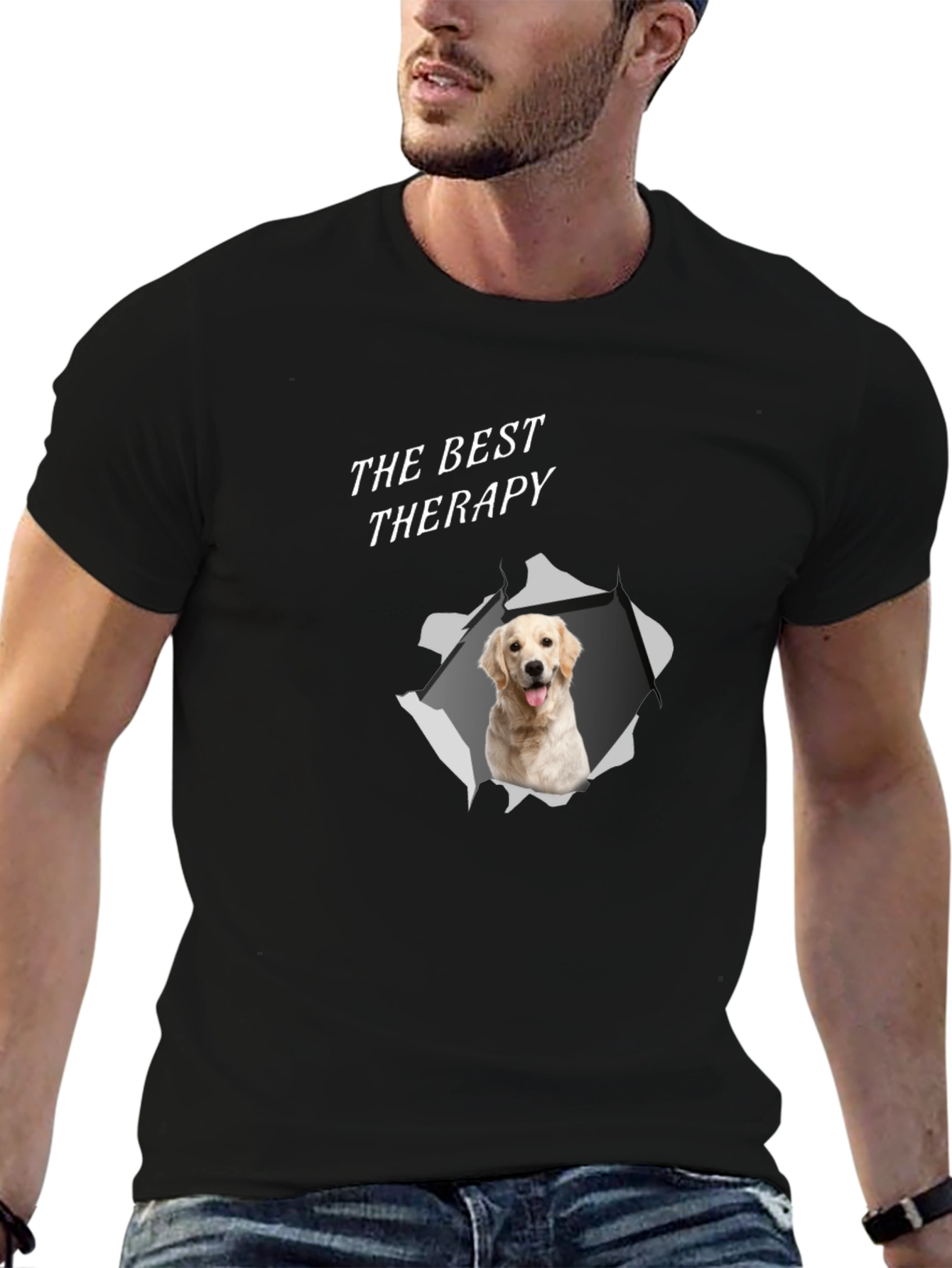 Best Therapy Golden Retriever Graphic T-Shirt