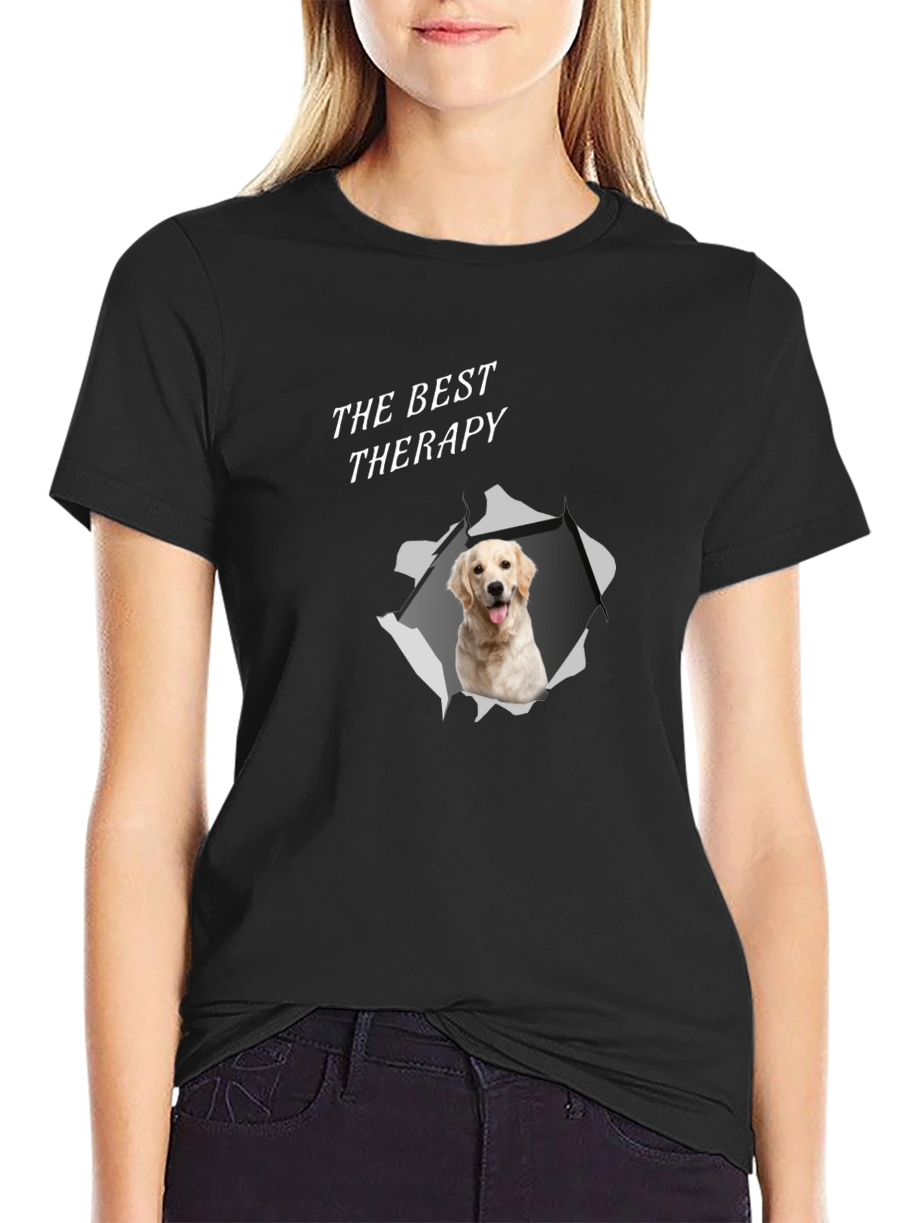 Best Therapy Golden Retriever Graphic T-Shirt