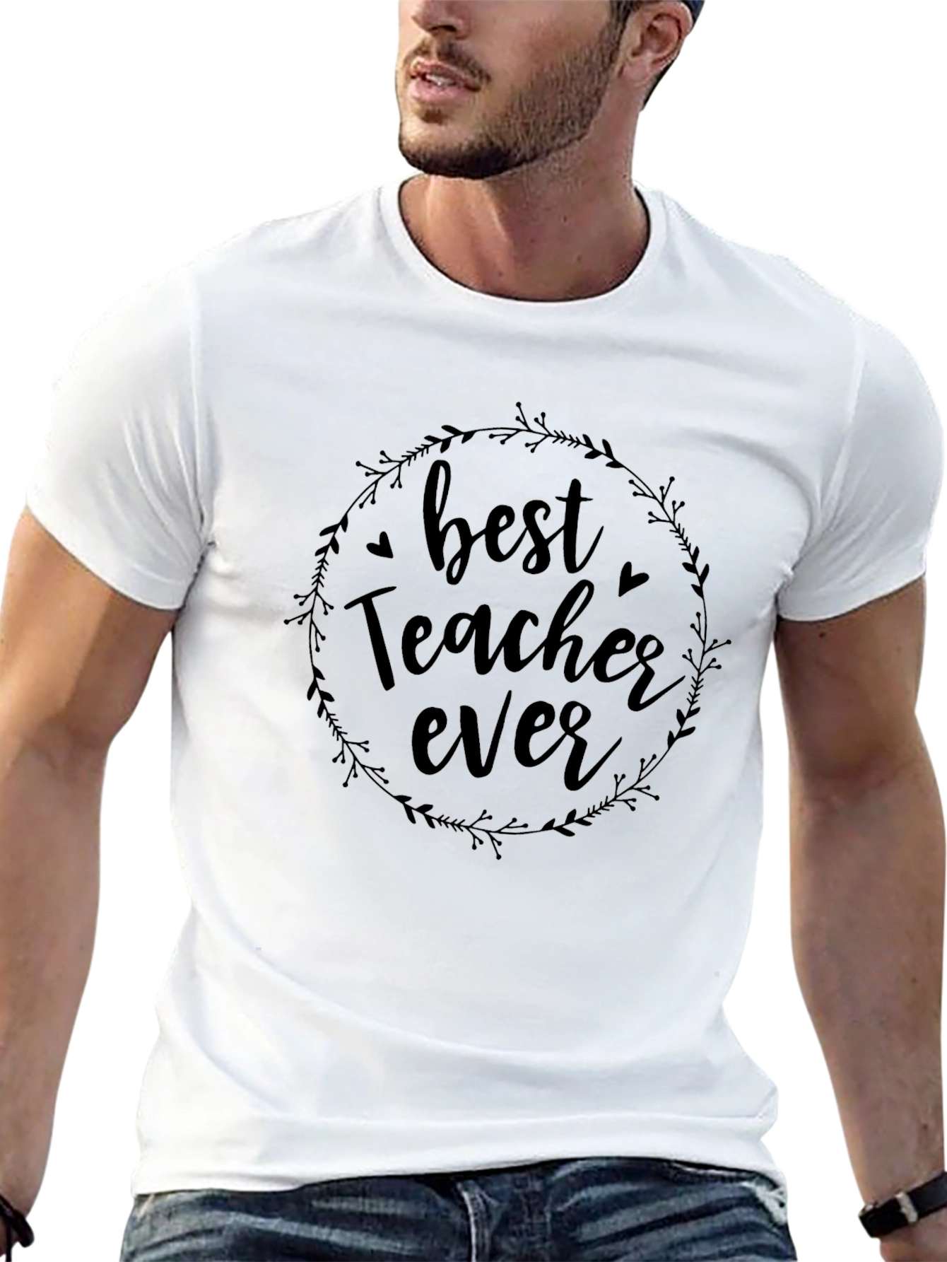 Best Teacher Ever Black Graphic T-Shirt