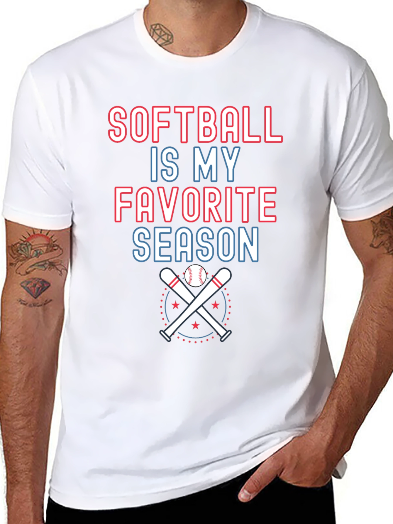Softball Is My Favorite Season Graphic T-Shirt