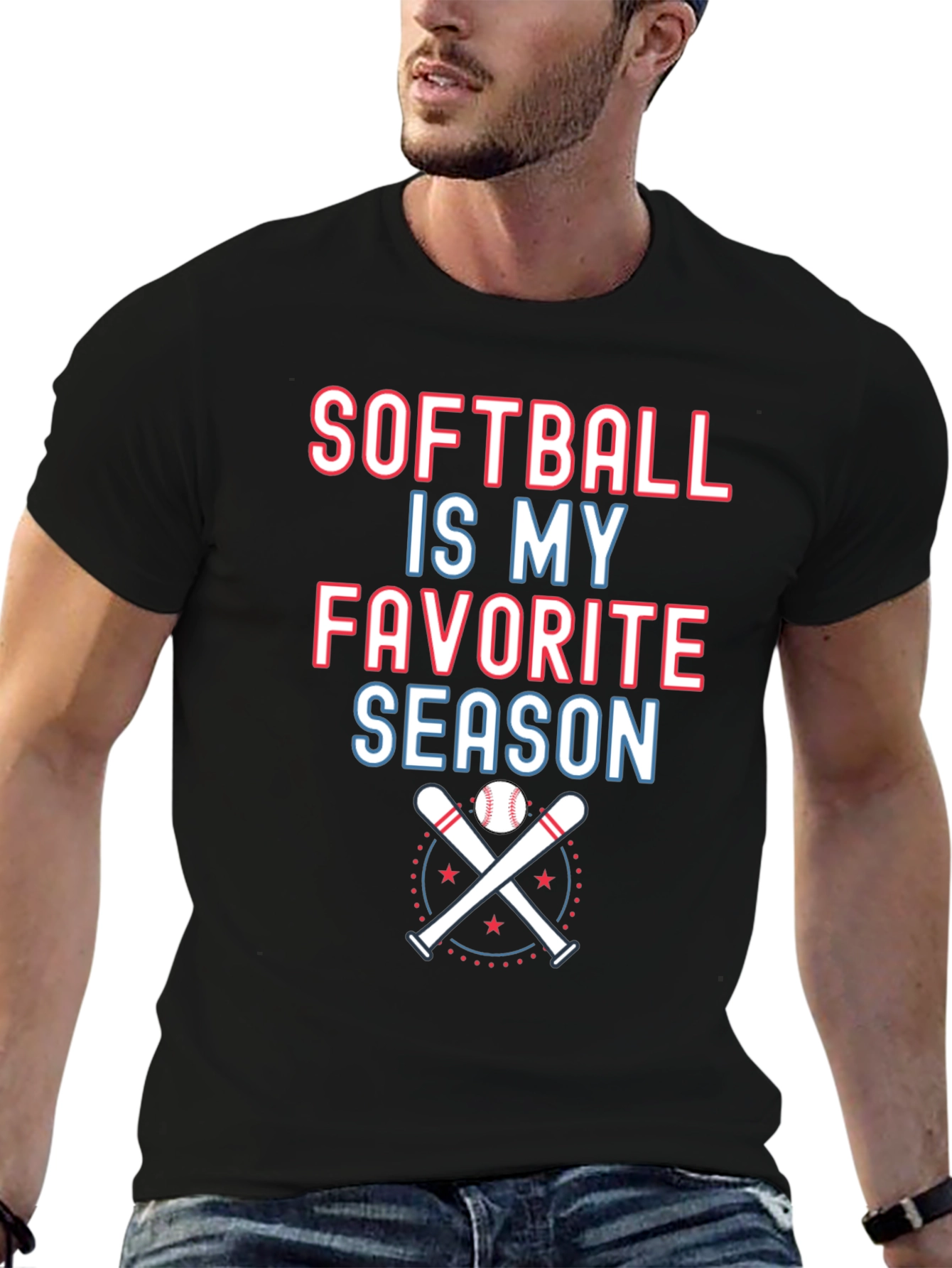 Softball Is My Favorite Season Graphic T-Shirt