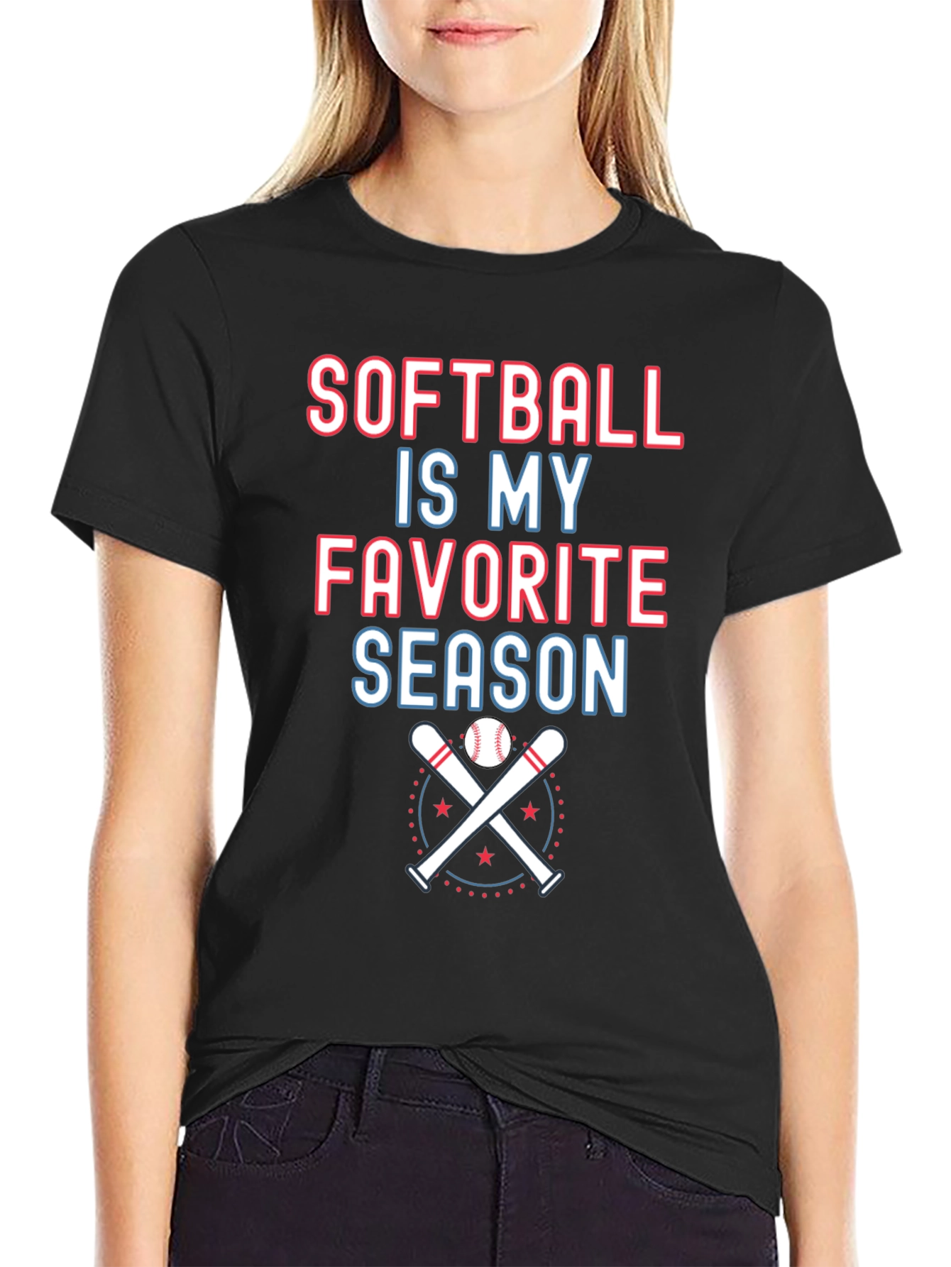 Softball Is My Favorite Season Graphic T-Shirt