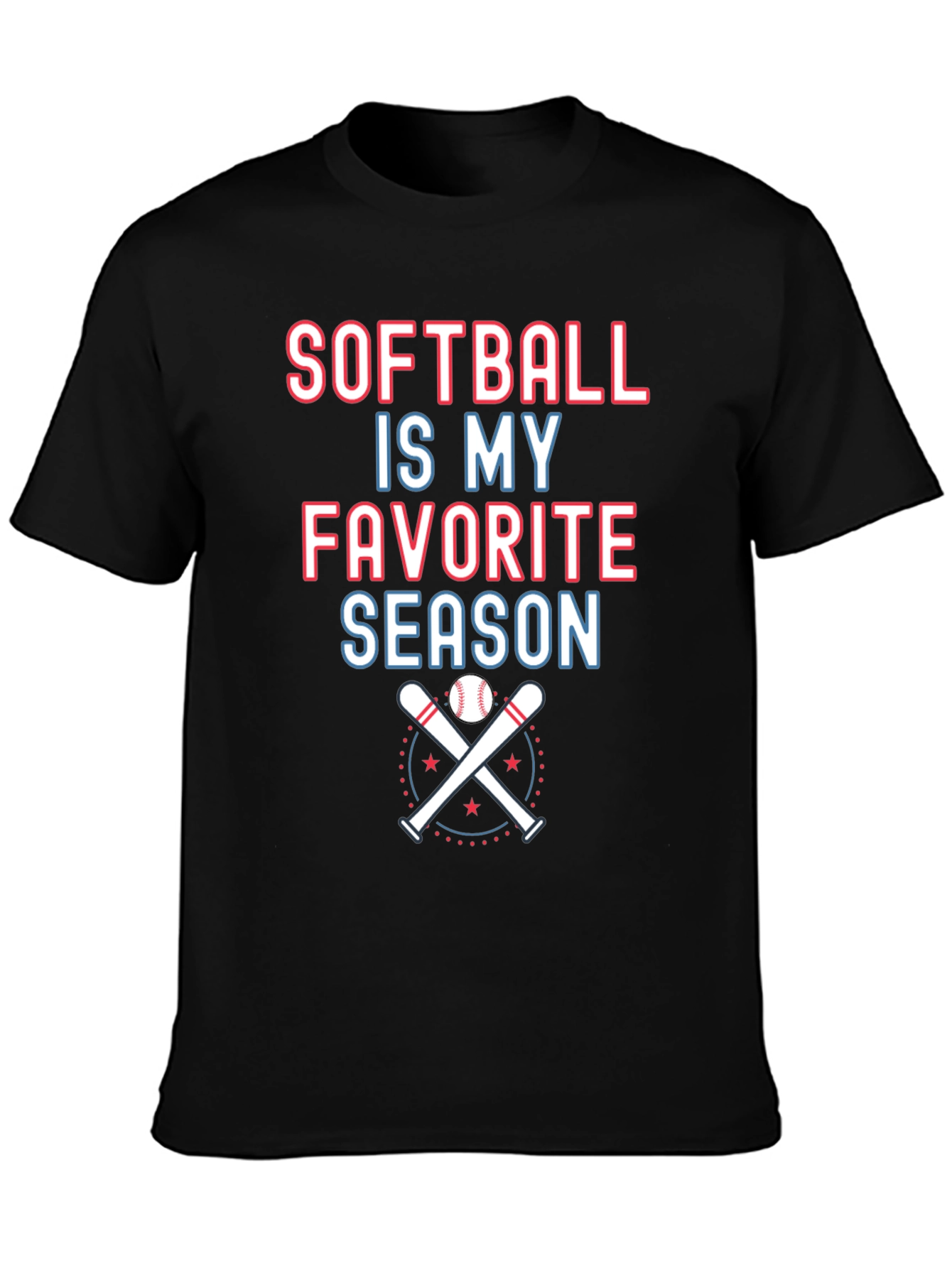 Softball Is My Favorite Season Graphic T-Shirt