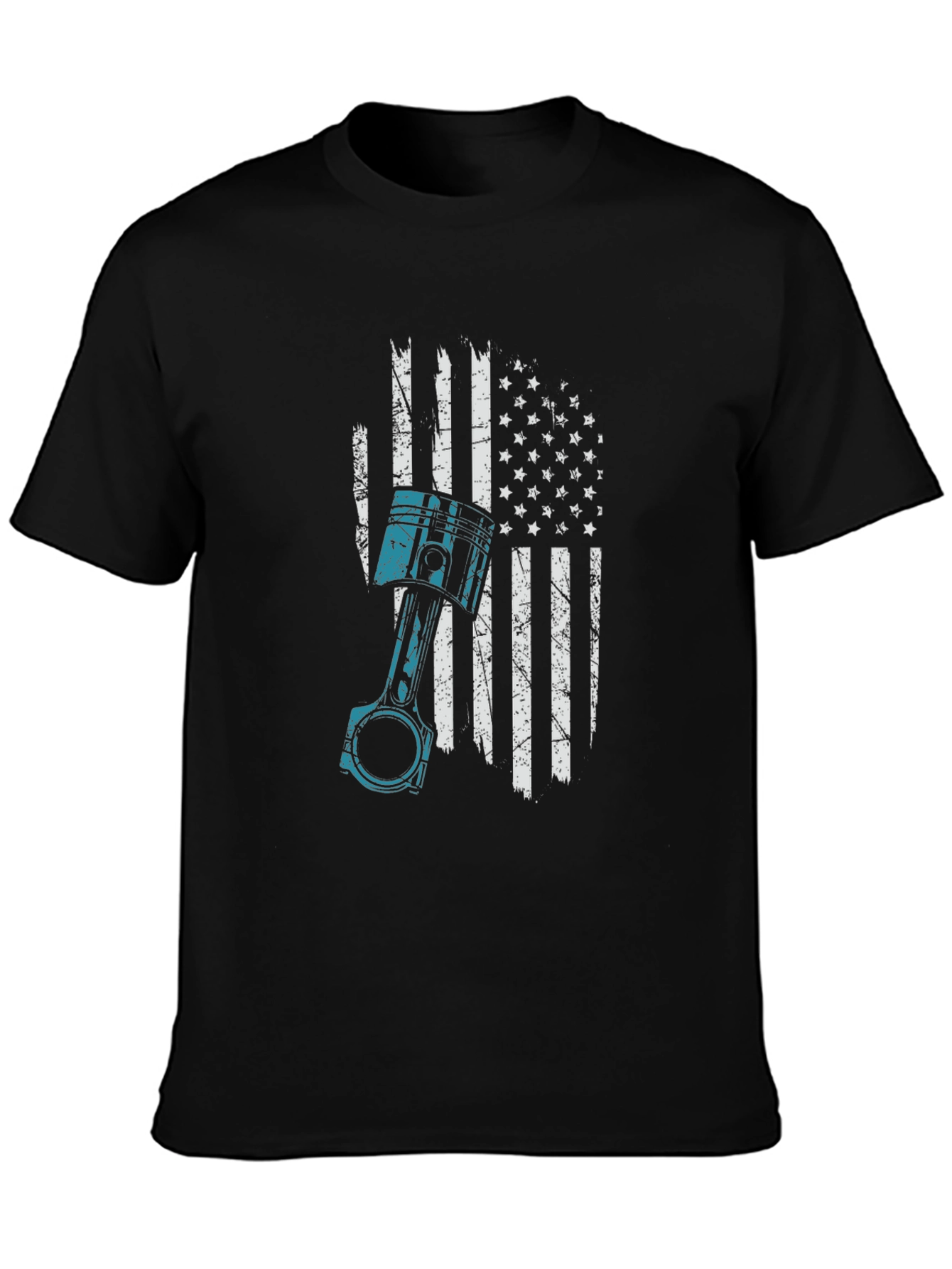 American Flag Piston Graphic T-Shirt