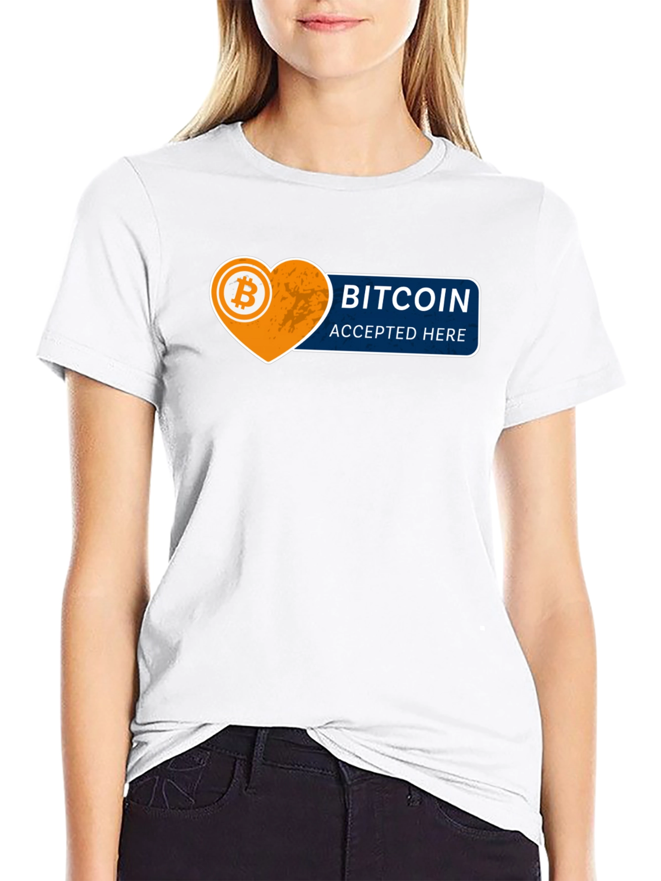 Bitcoin Accepted Here Graphic Tee - Black Cotton T-Shirt