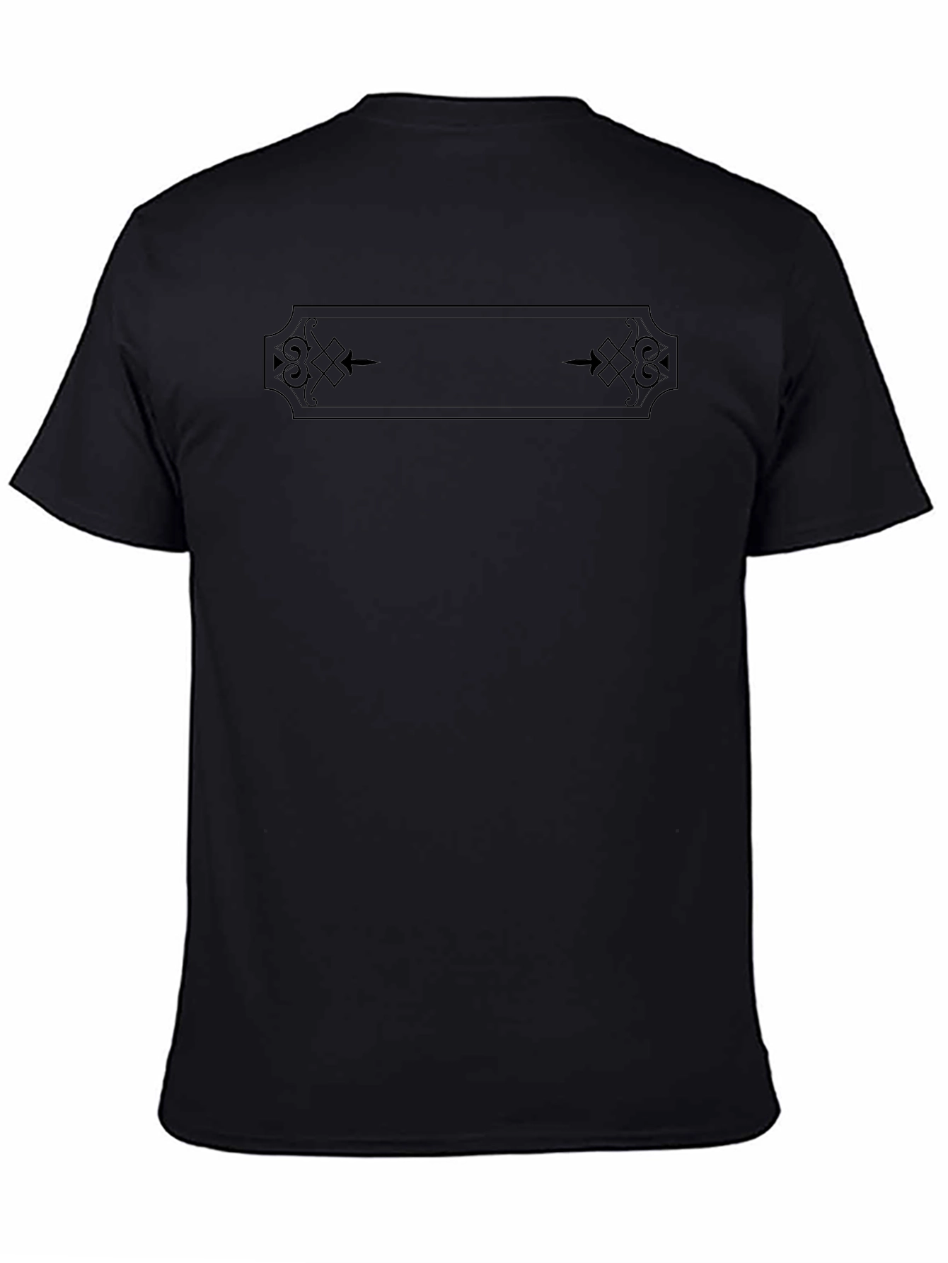 Black Graphic Tee - Ornamental Design