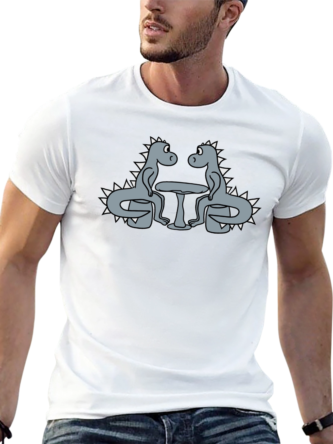 Dino Date Night Graphic Tee - Funny Dinosaur T-Shirt