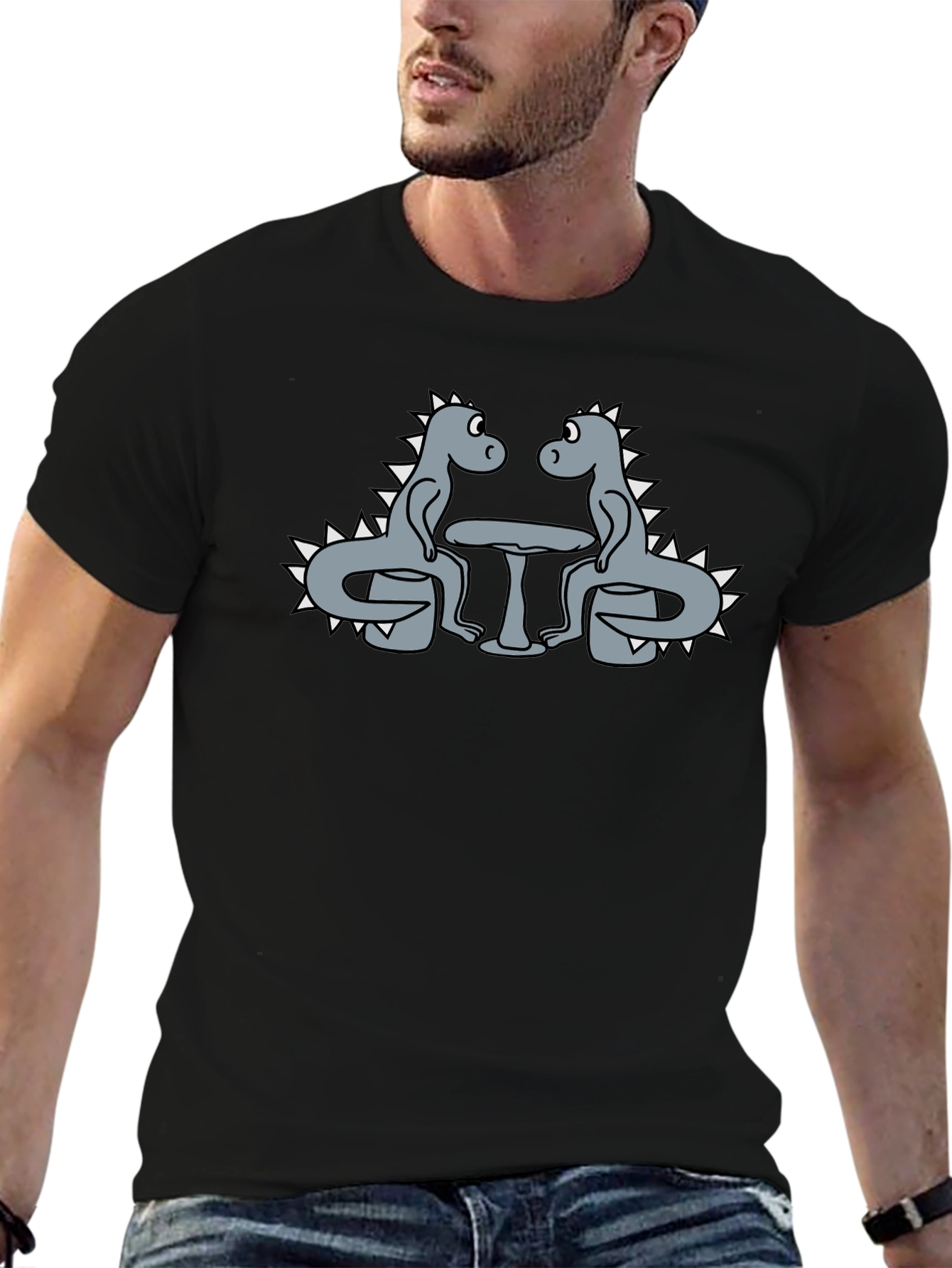 Dino Date Night Graphic Tee - Funny Dinosaur T-Shirt