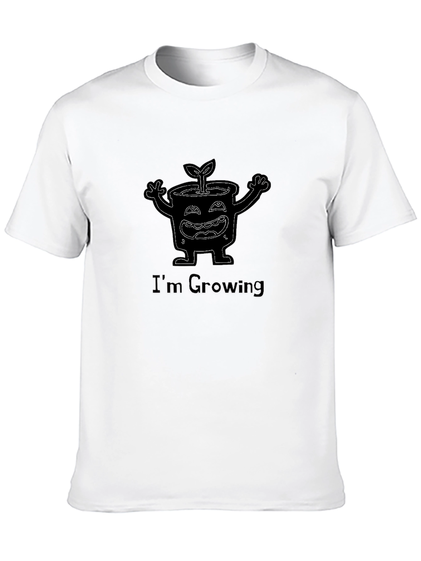 Growing Plant Graphic Black T-Shirt