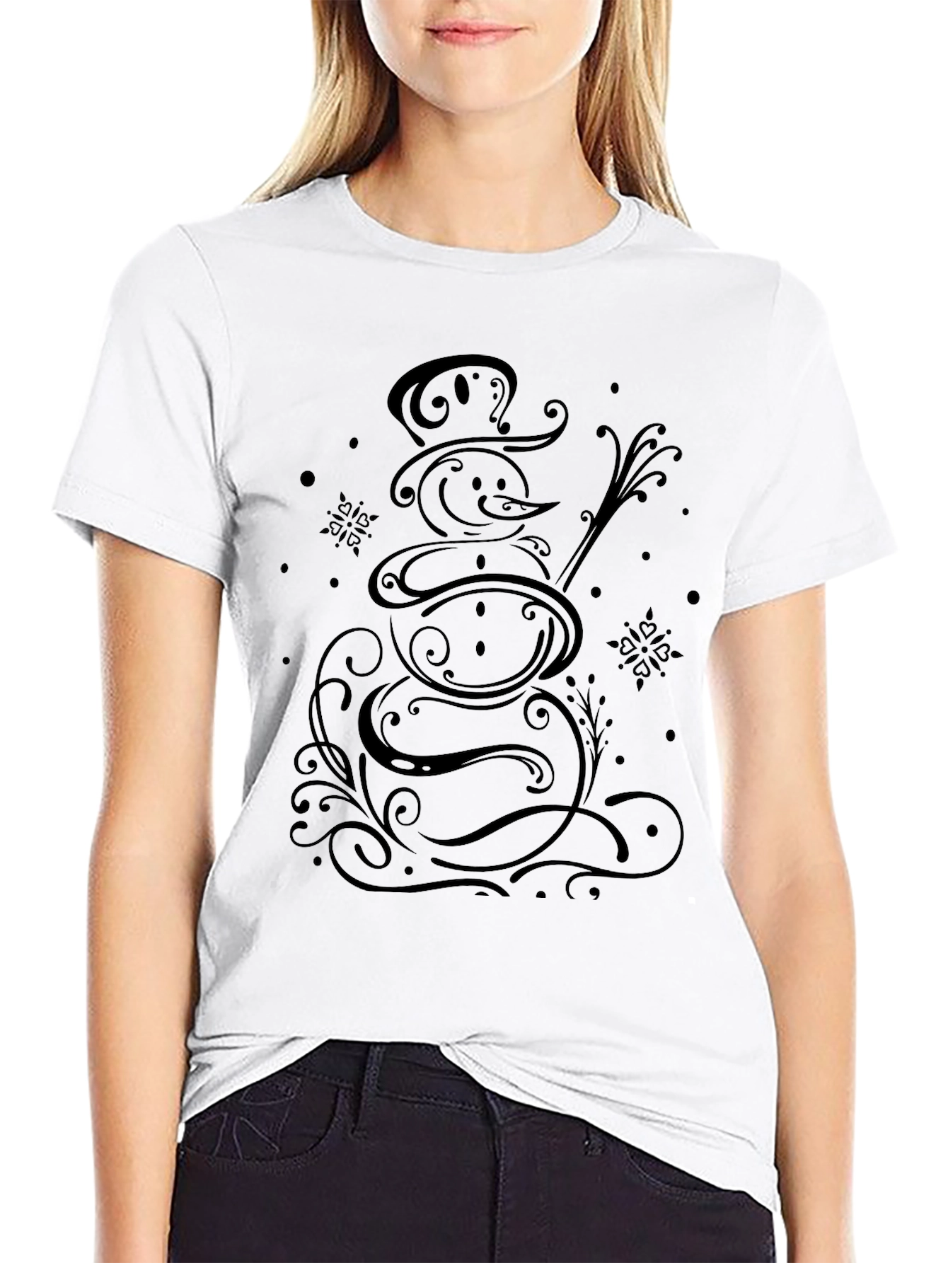 Snowman Graphic Tee - Stylish Winter T-Shirt