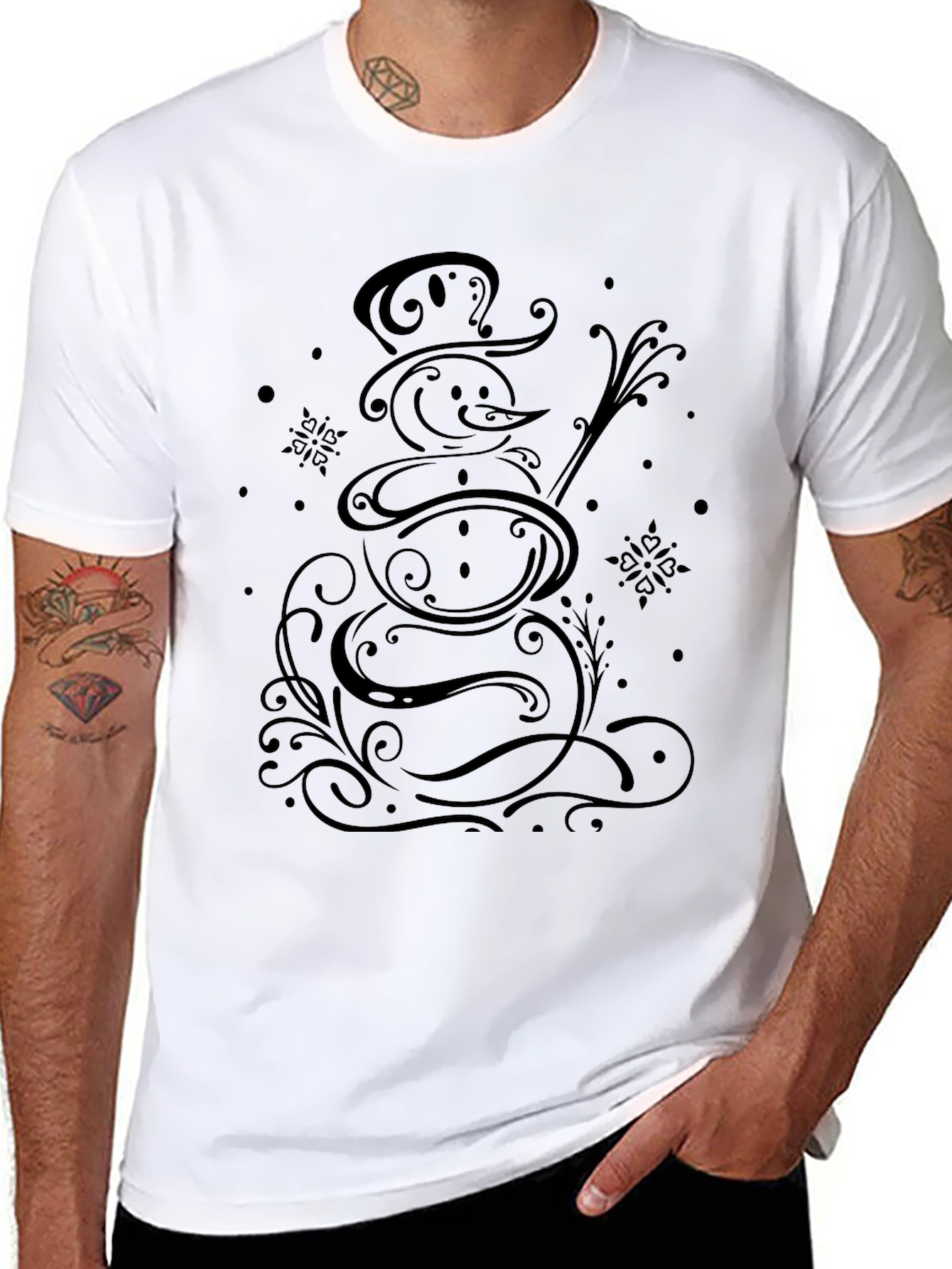 Snowman Graphic Tee - Stylish Winter T-Shirt