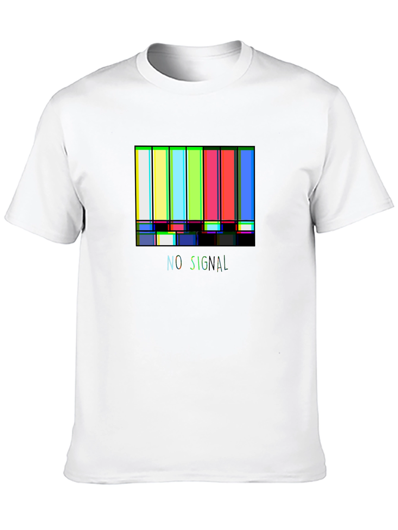 No Signal Retro TV Test Pattern Graphic Tee