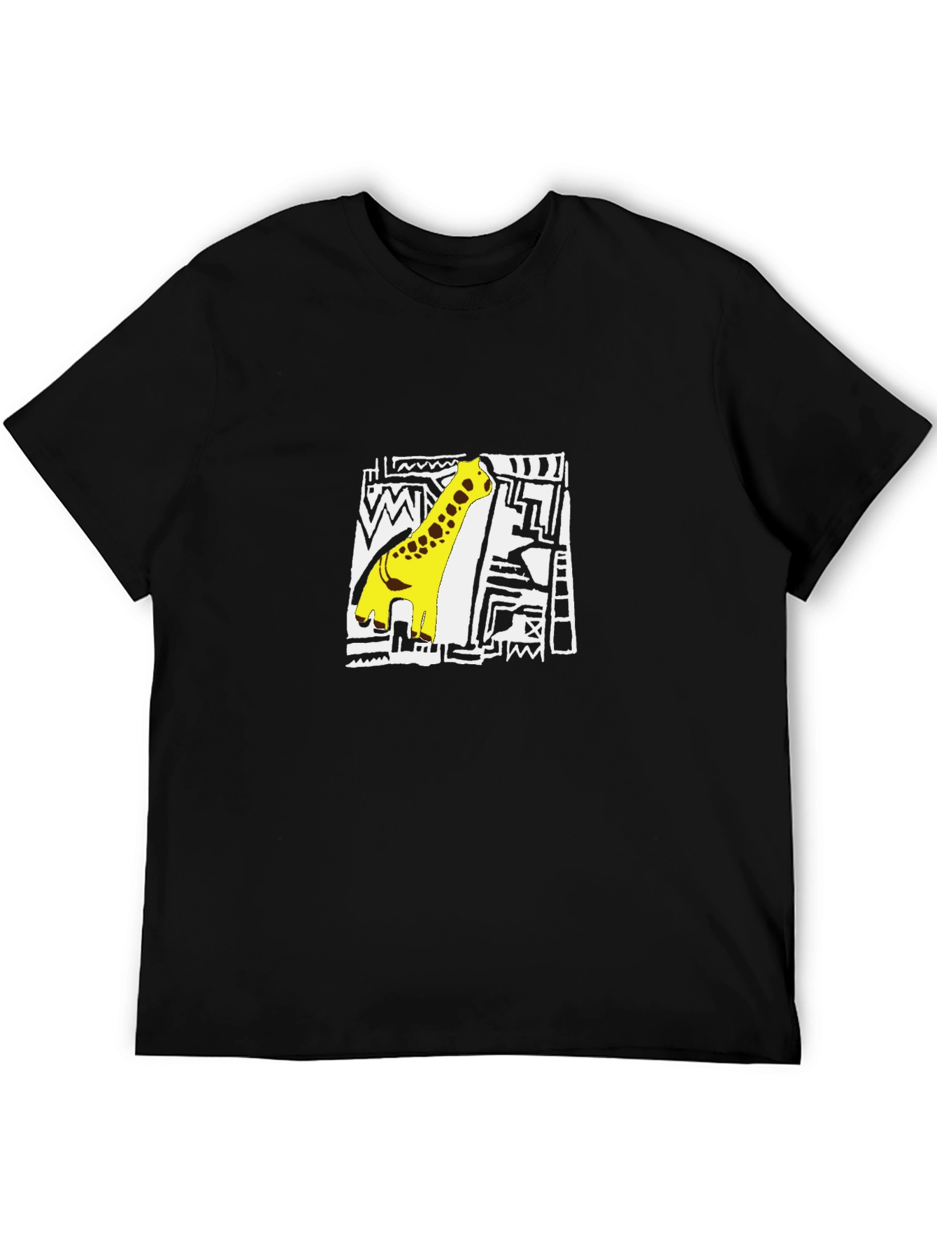 Dino Graphic Tee - Cool Black Cotton T-Shirt