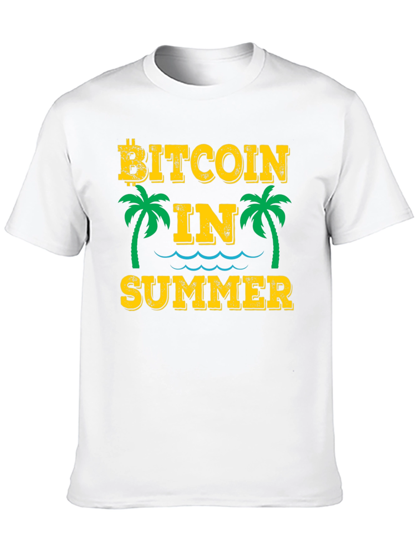 Bitcoin in Summer Black Graphic T-Shirt