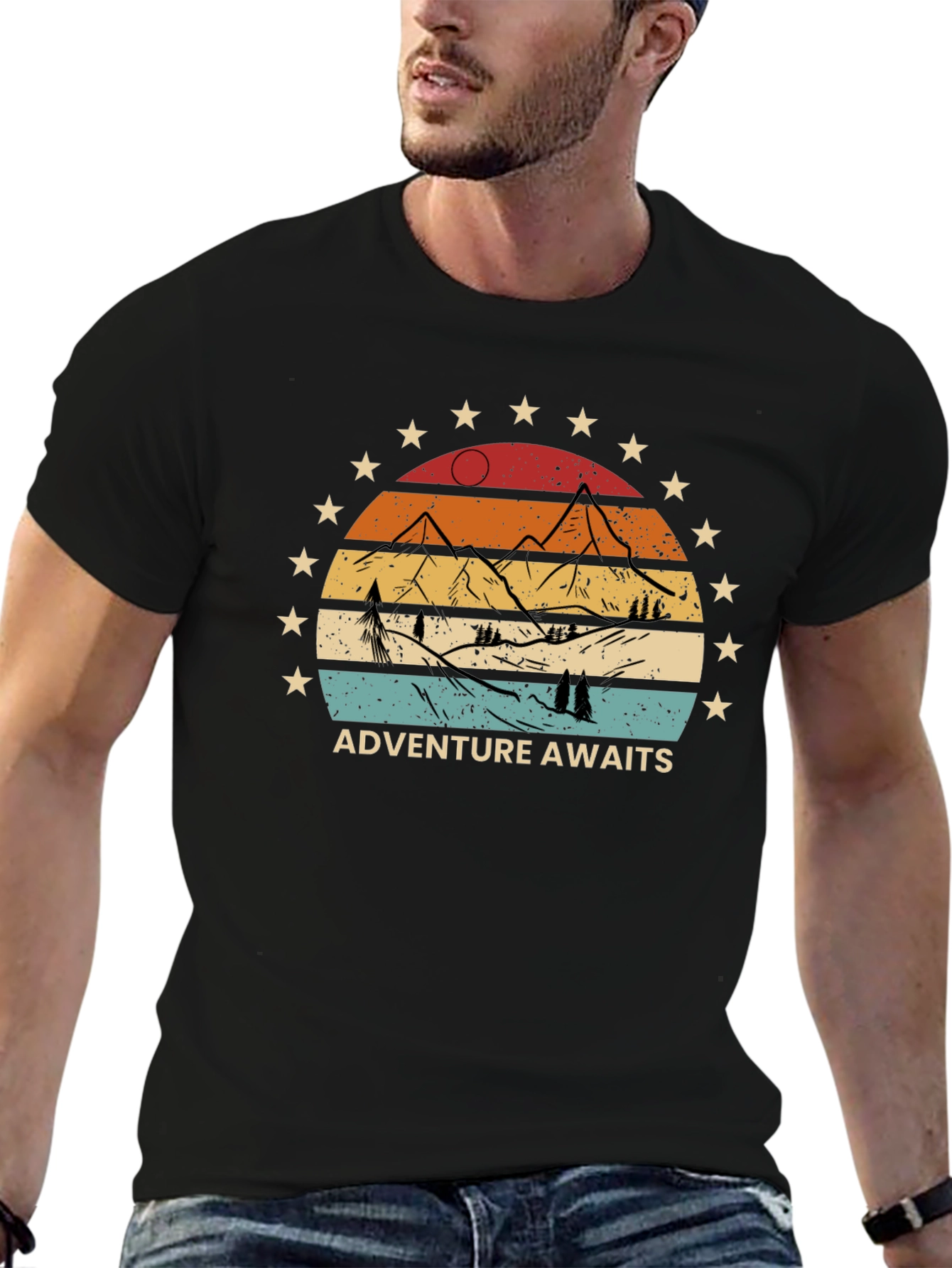 Adventure Awaits Graphic Tee - Retro Style