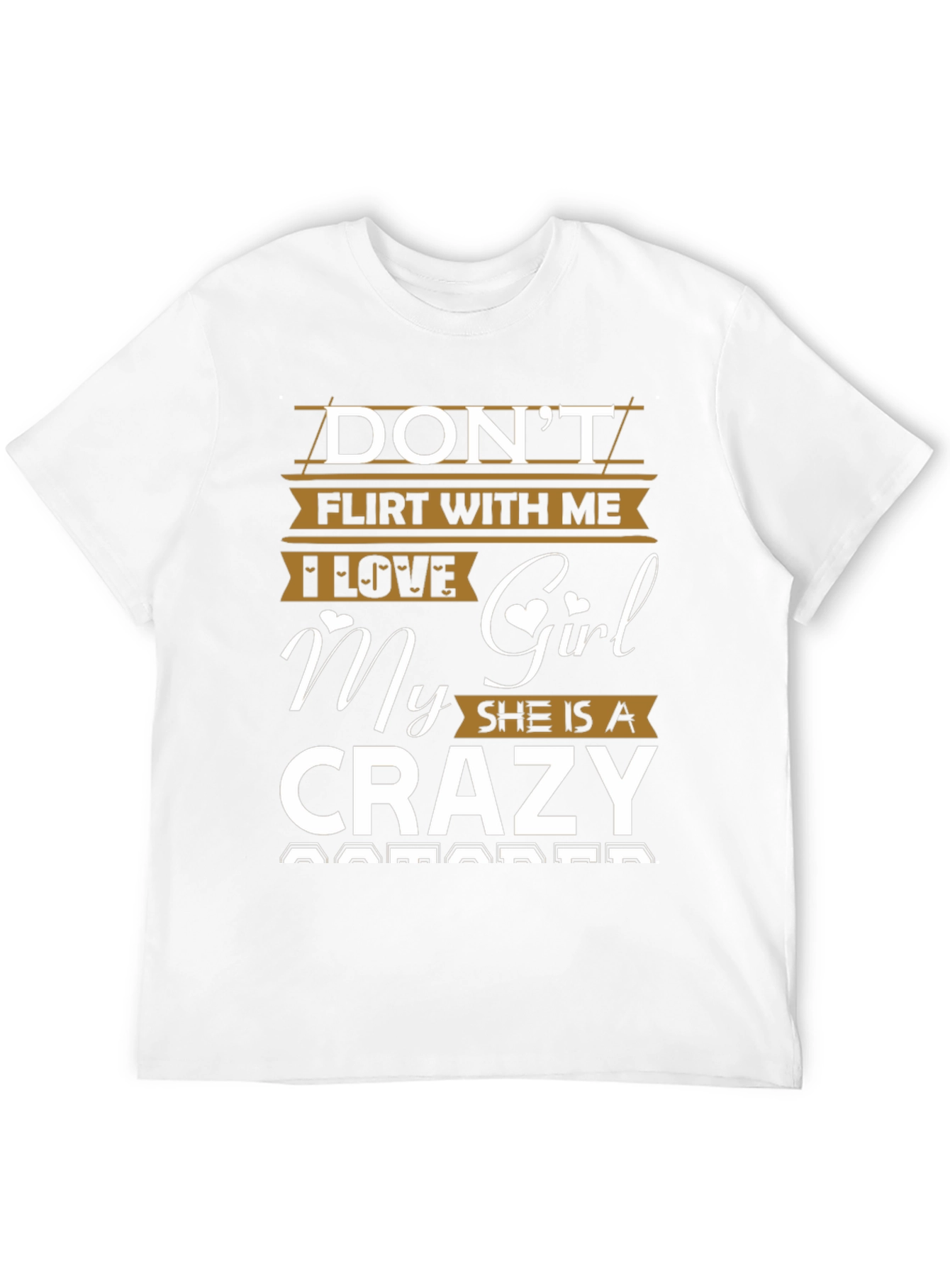 Dont Flirt With Me Crazy Girl Black Graphic Tee