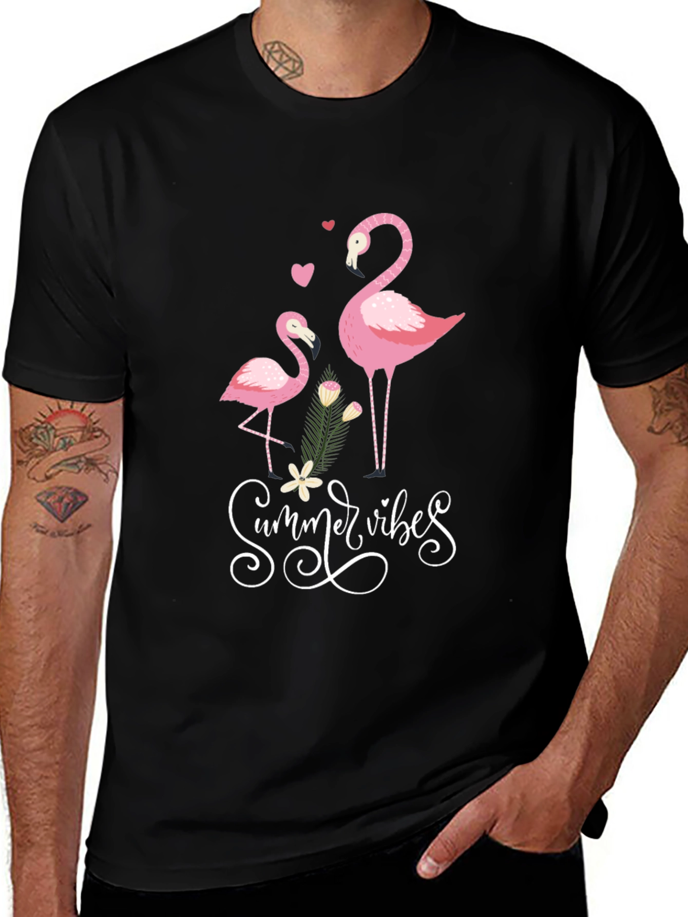 Summer Vibes Flamingo Graphic Tee