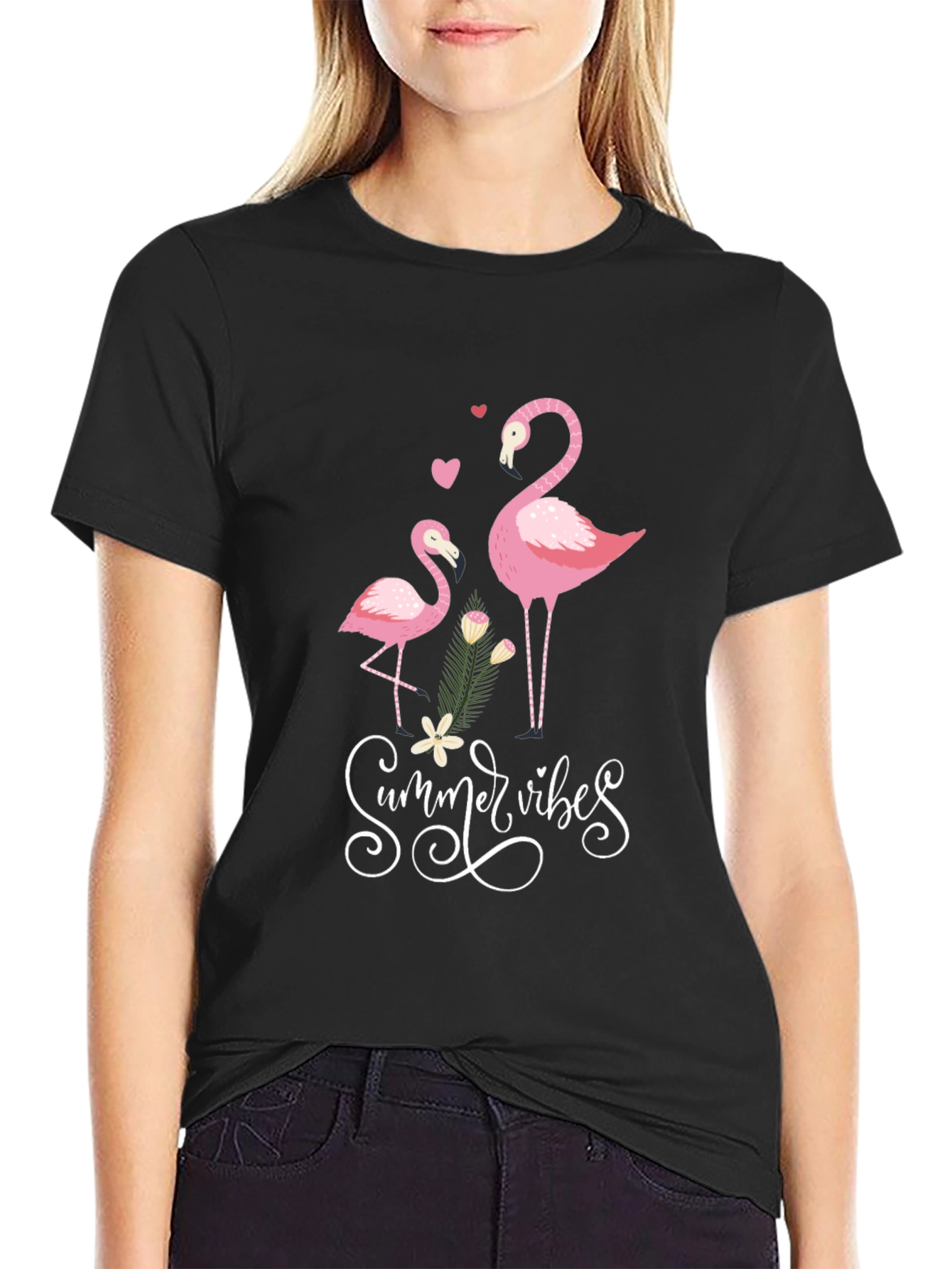 Summer Vibes Flamingo Graphic Tee
