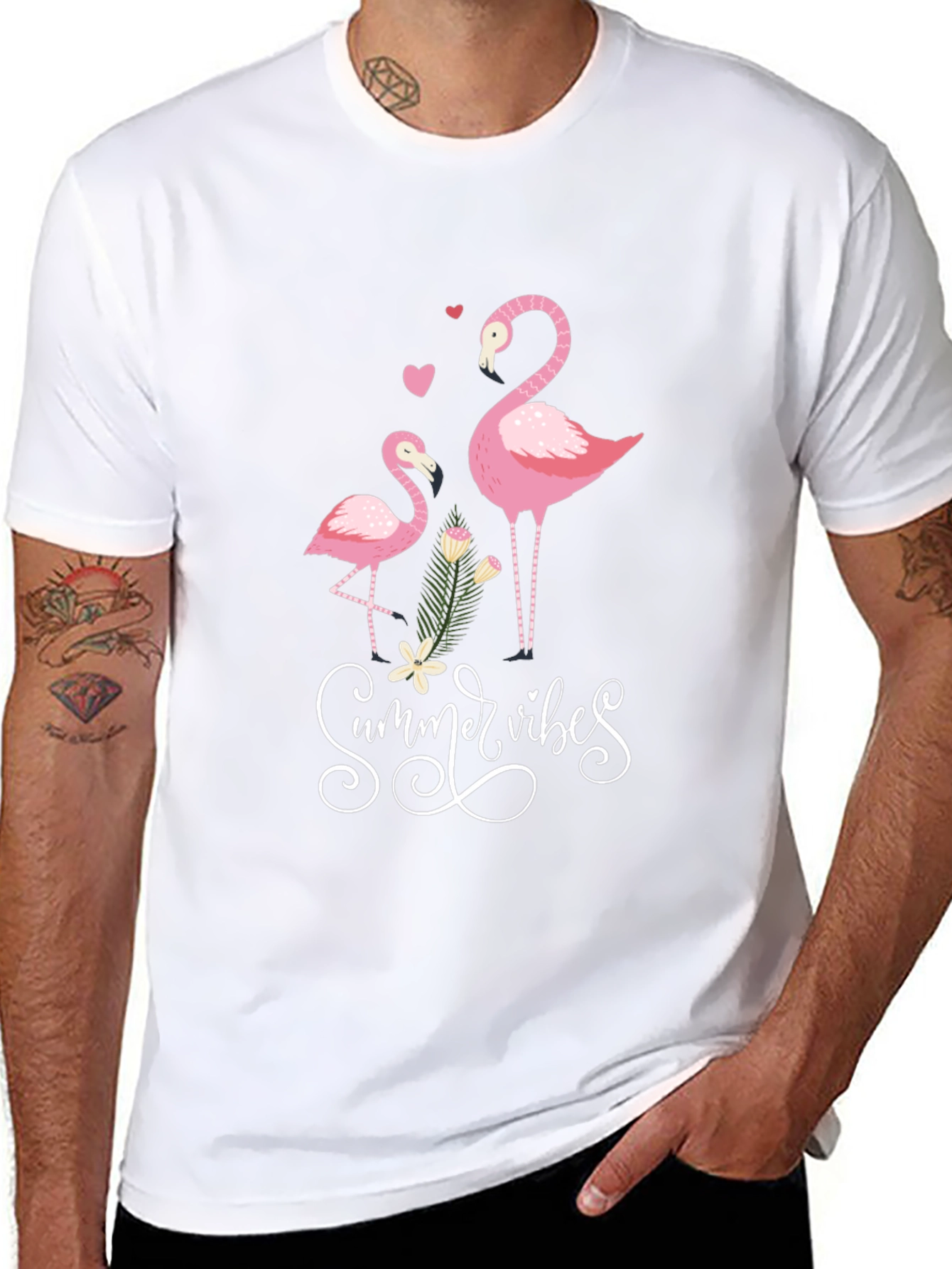 Summer Vibes Flamingo Graphic Tee