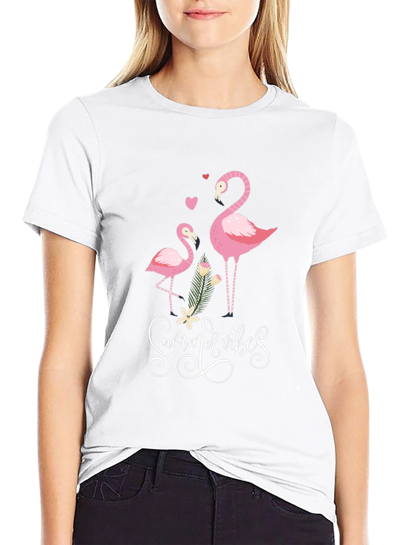Summer Vibes Flamingo Graphic Tee