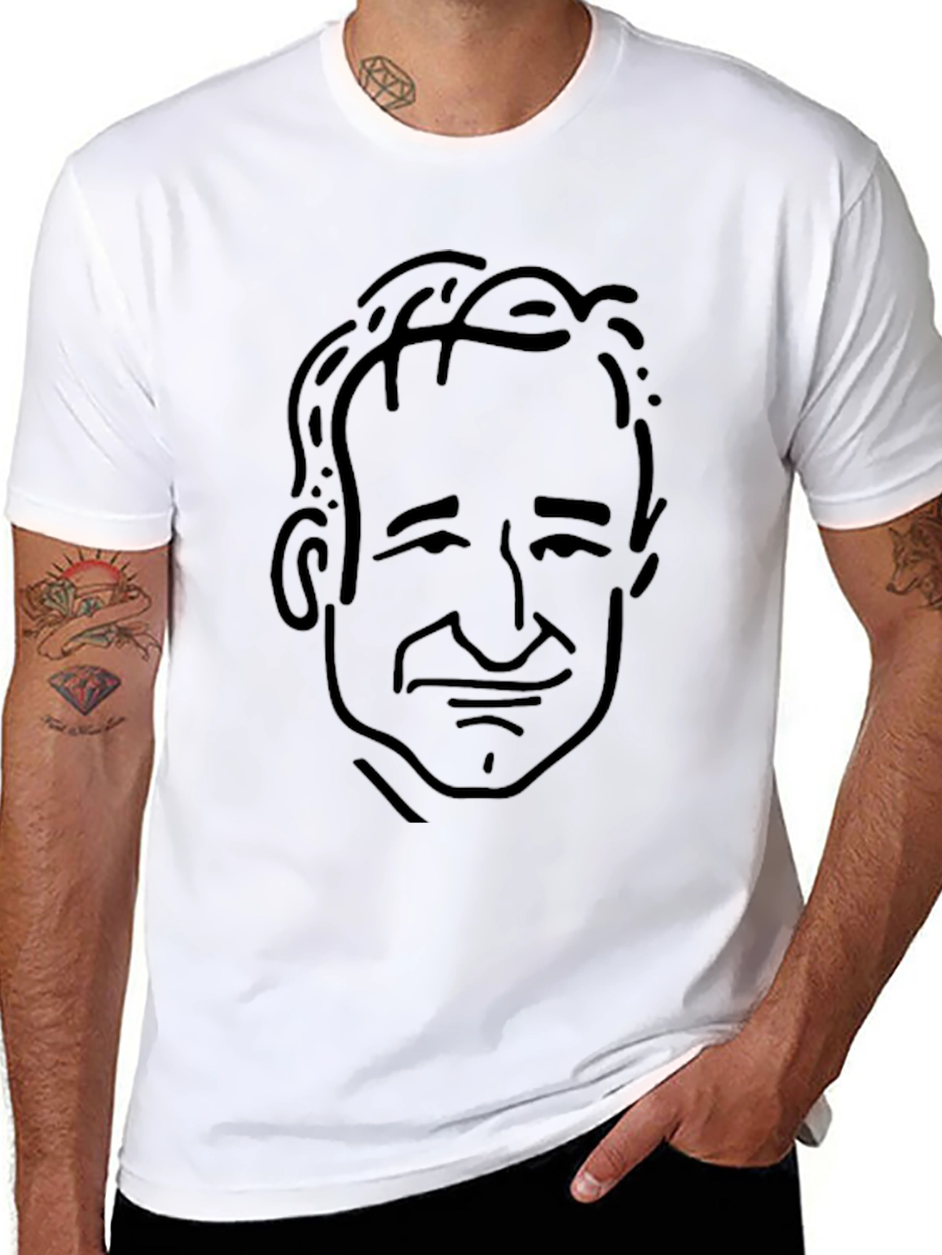 Black Robin Williams Graphic T-Shirt