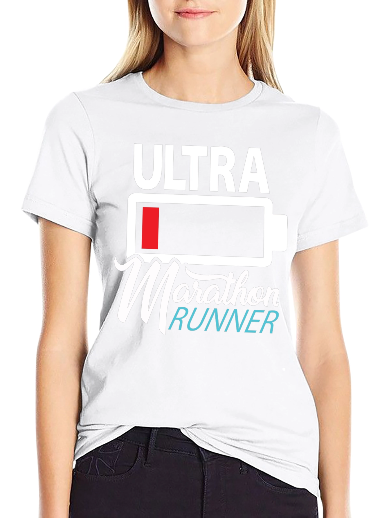 Ultra Marathon Runner Graphic T-Shirt - Black Cotton Blend