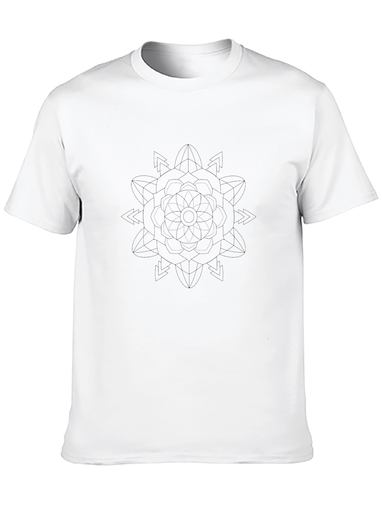 Geometric Mandala Graphic Tee - Classic Black T-Shirt