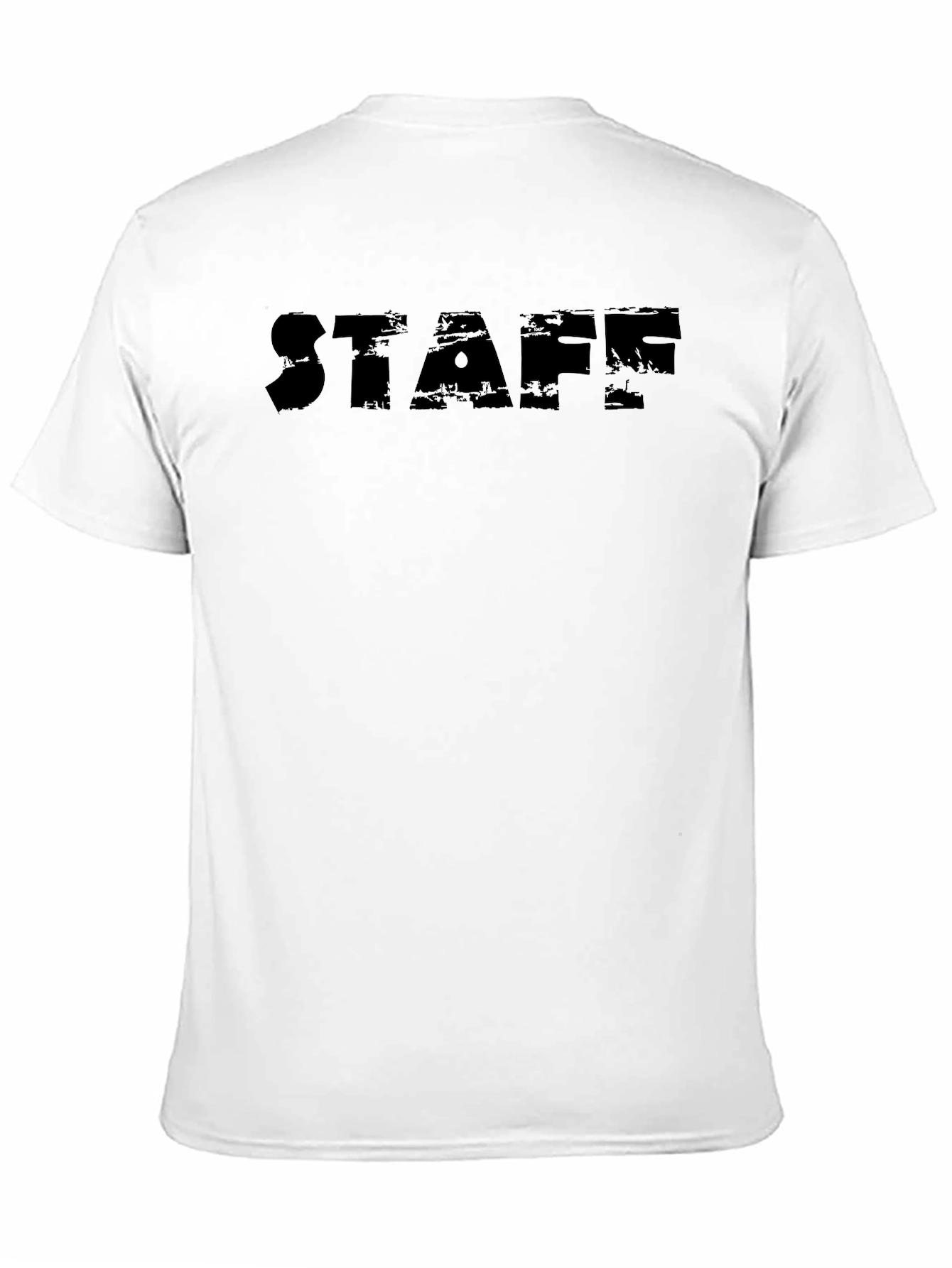 Black STAFF Graphic Tee - Casual Crew Neck