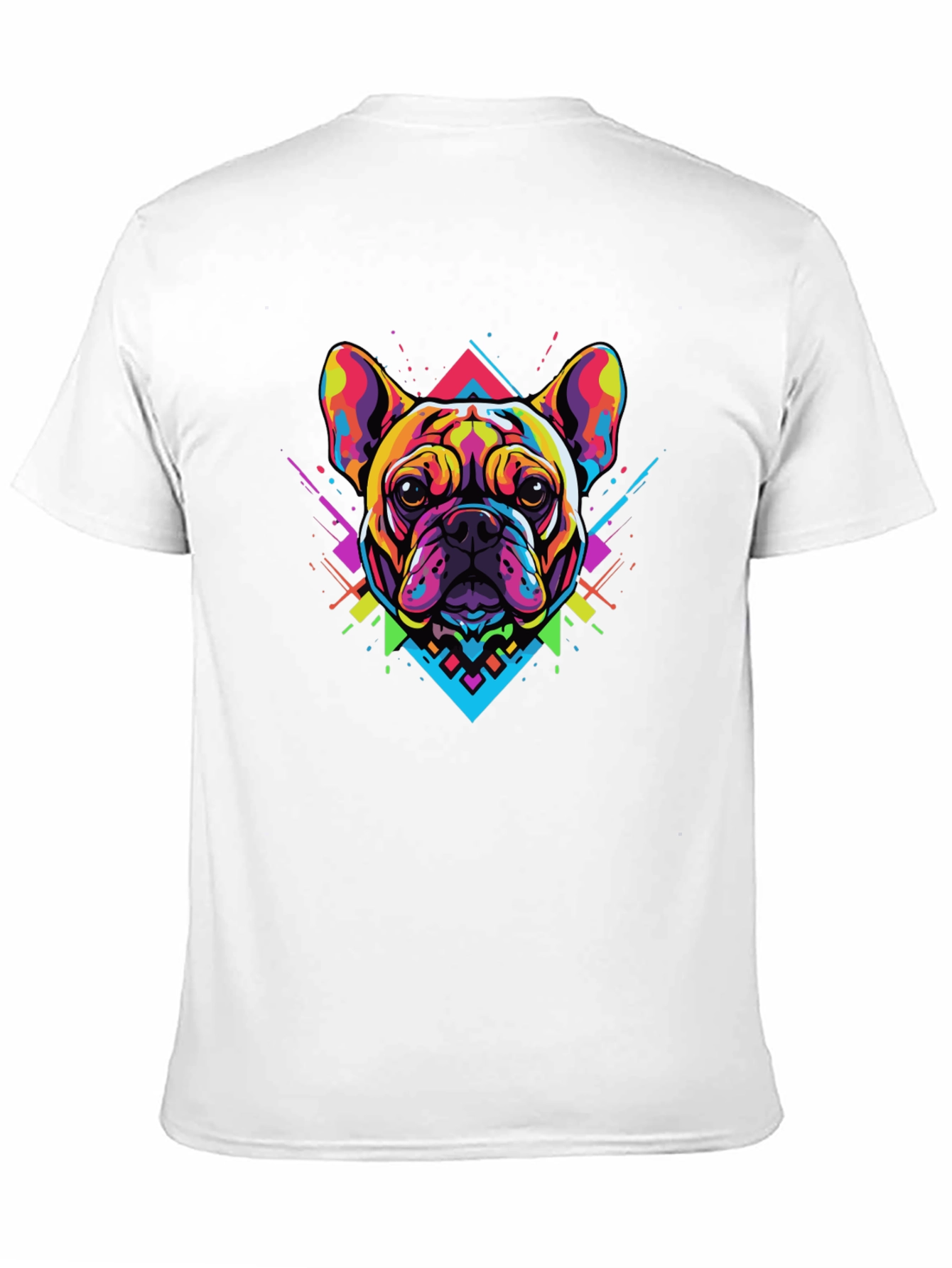 Bold Geometric Bulldog Graphic Tee - Black