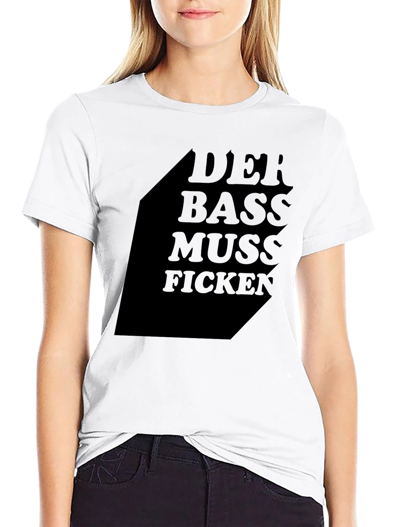 Der Bass Muss Ficken Black Graphic Tee