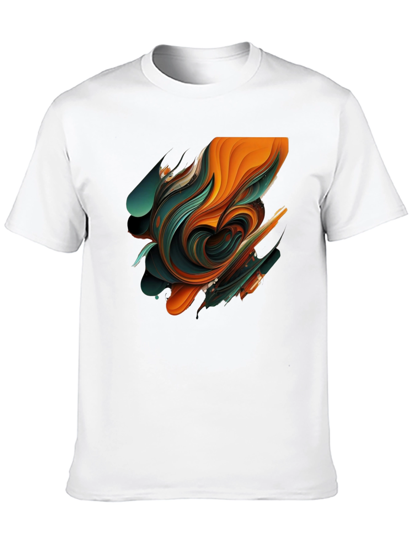 Abstract Swirl Graphic Black T-Shirt
