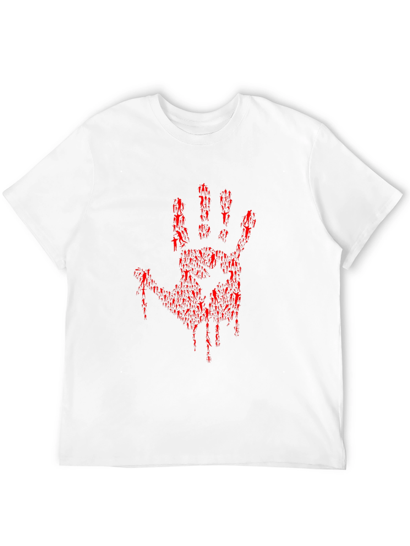 Bloody Hand Print Graphic Tee - Black