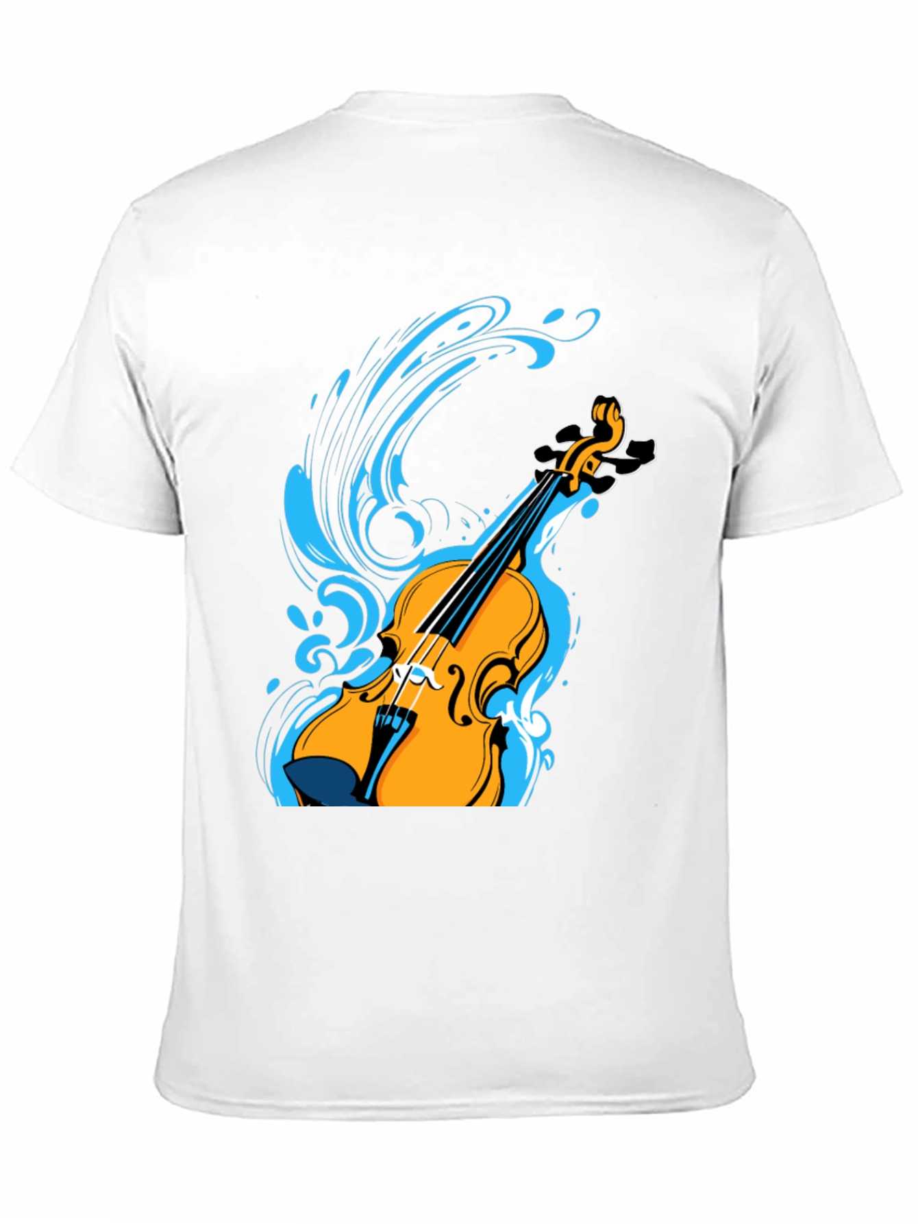 Violin Splash Graphic Tee - Black Cotton Blend Shirt