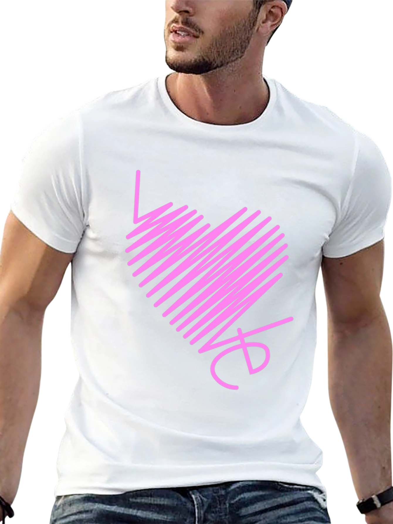 Love Heart Scribble Black T-Shirt