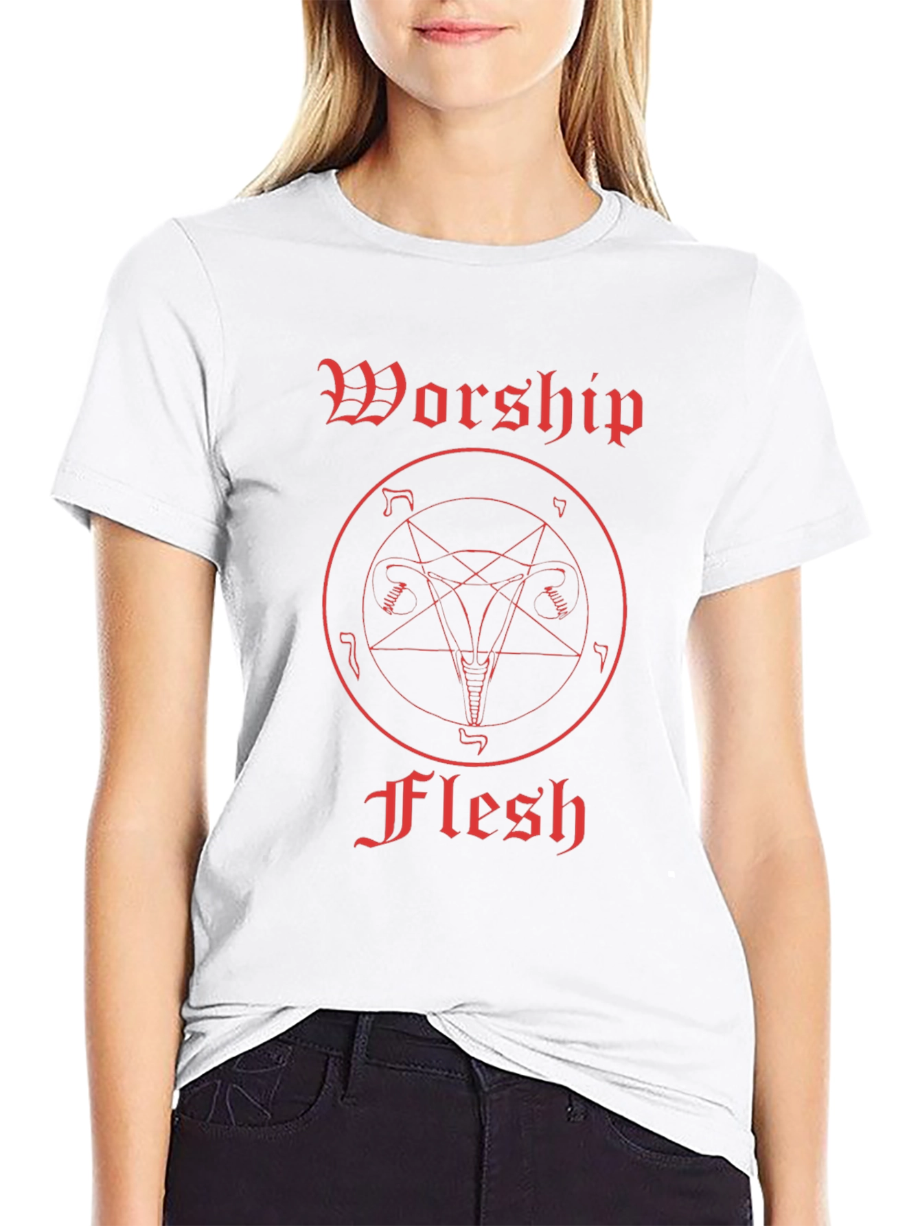 Worship Flesh Graphic Tee - Black