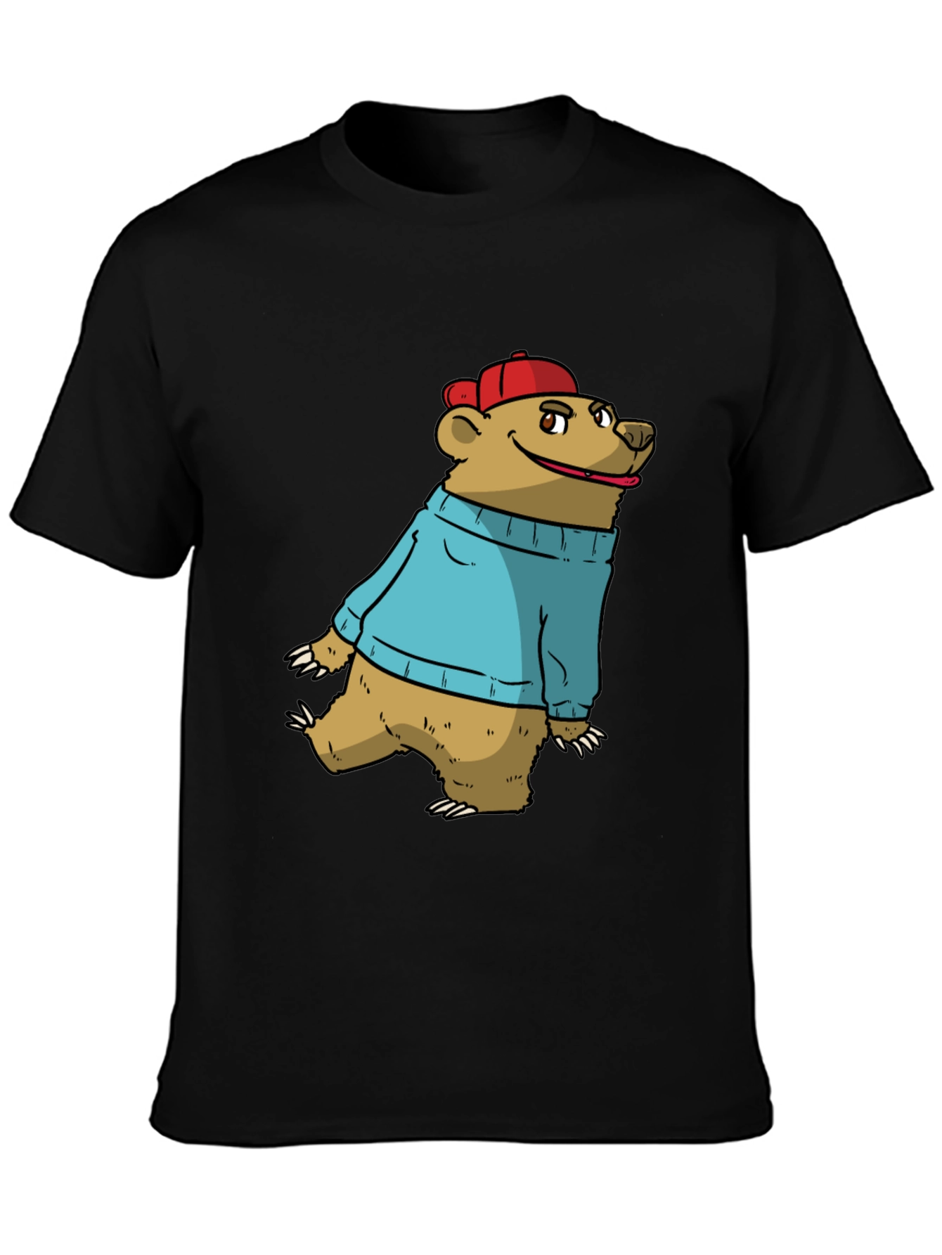 Bear in Sweater Graphic Tee - Casual Comfort