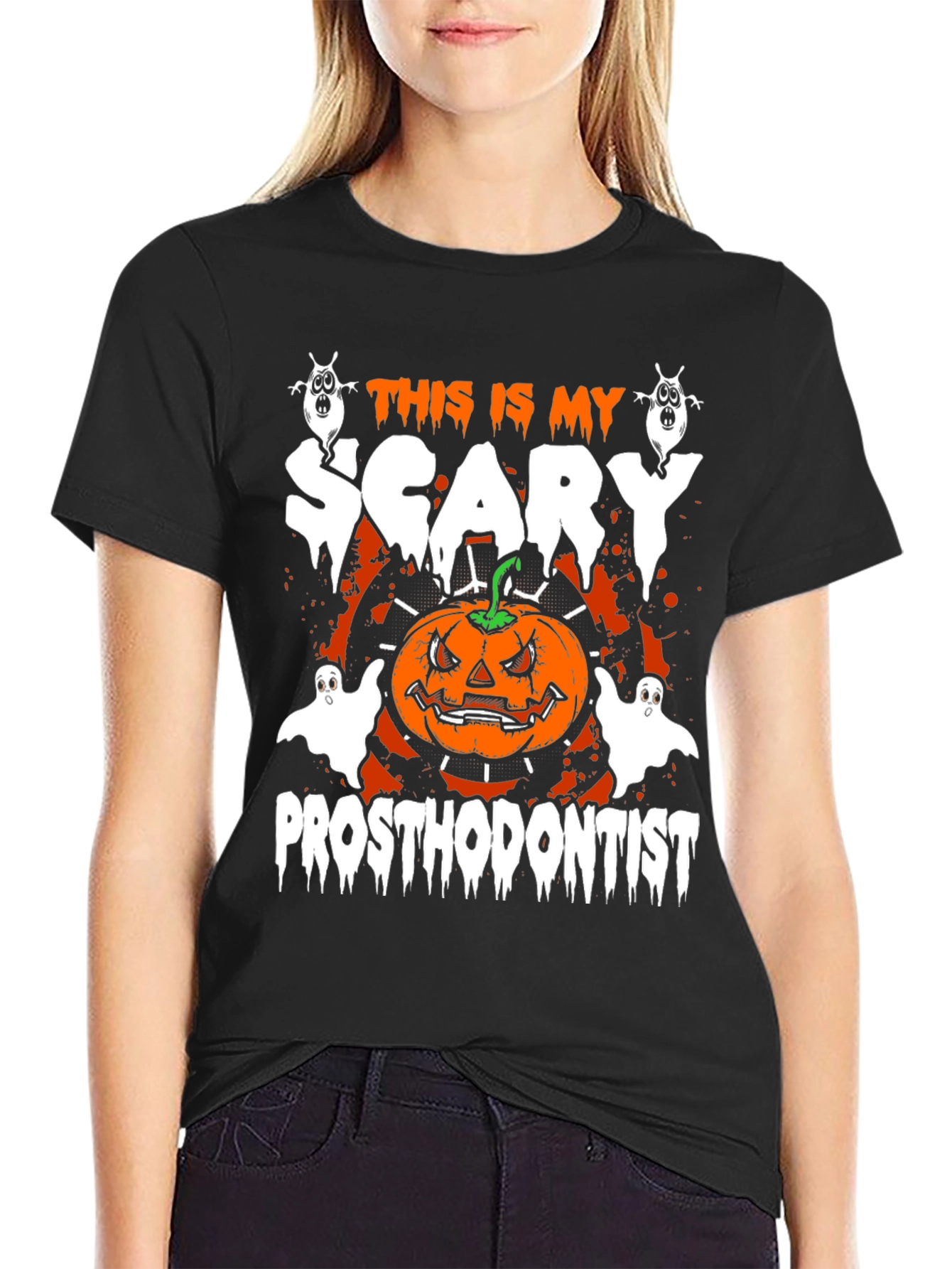 Scary Prosthodontist Halloween Graphic T-Shirt