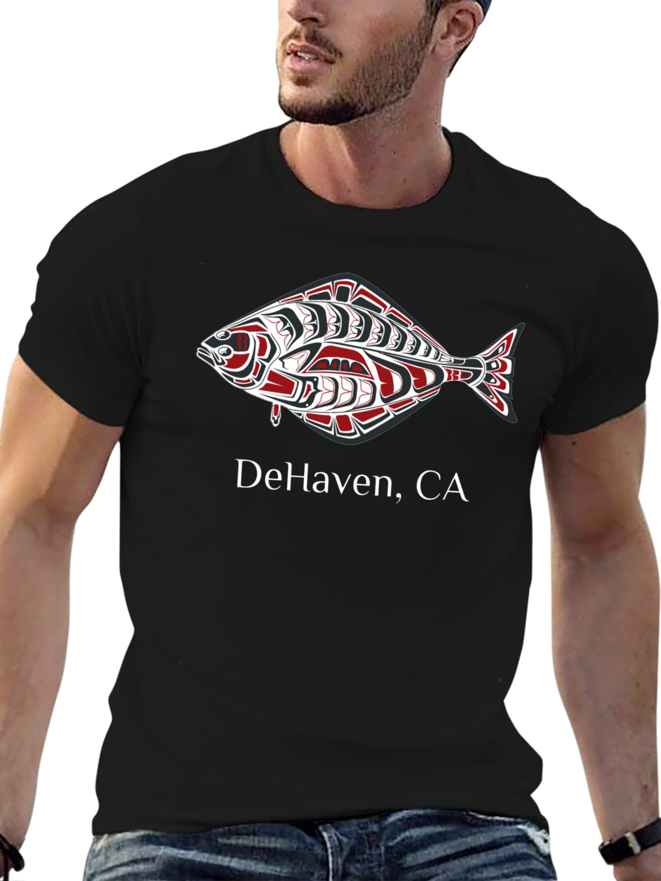 DeHaven CA Fish Graphic Tee - Black