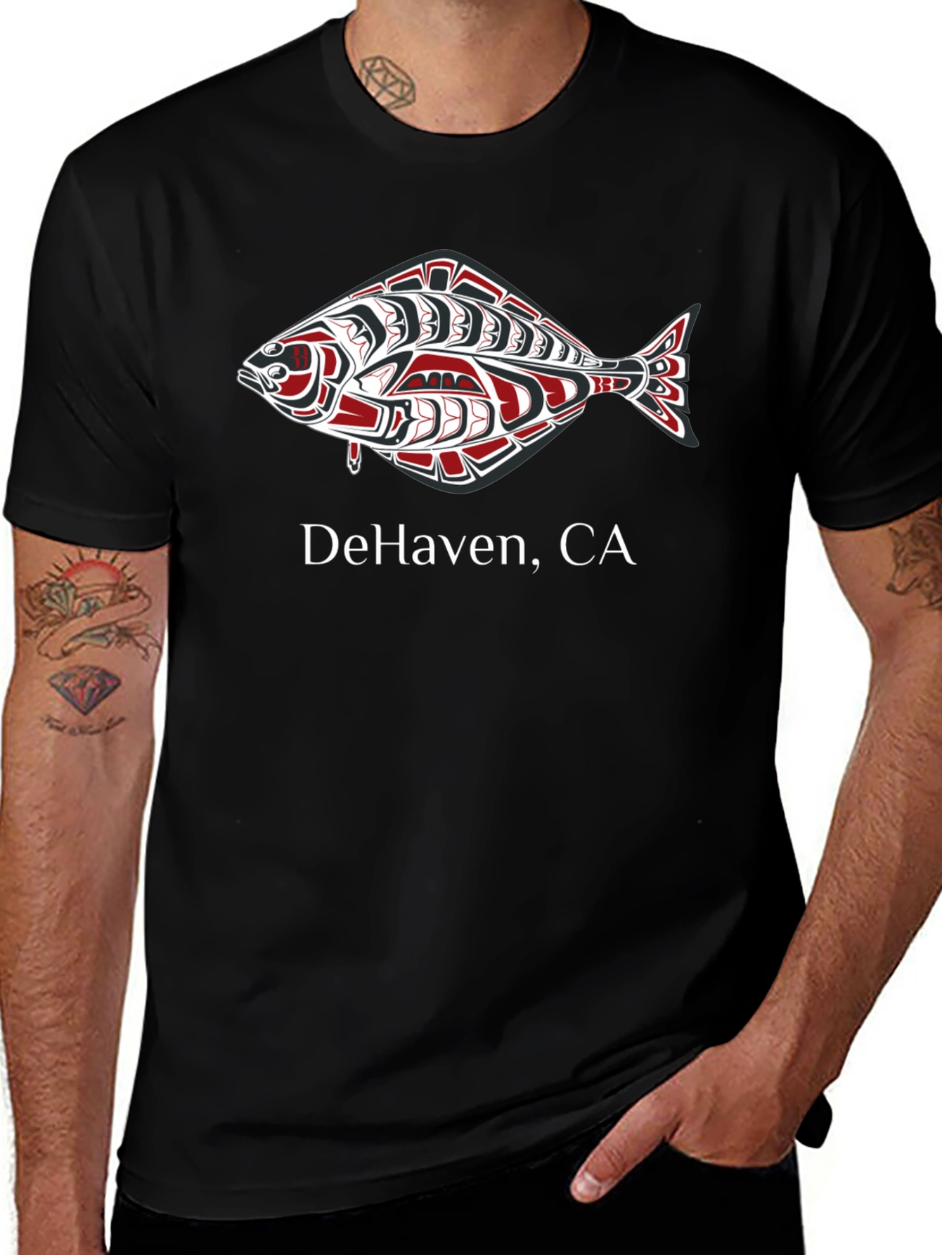 DeHaven CA Fish Graphic Tee - Black