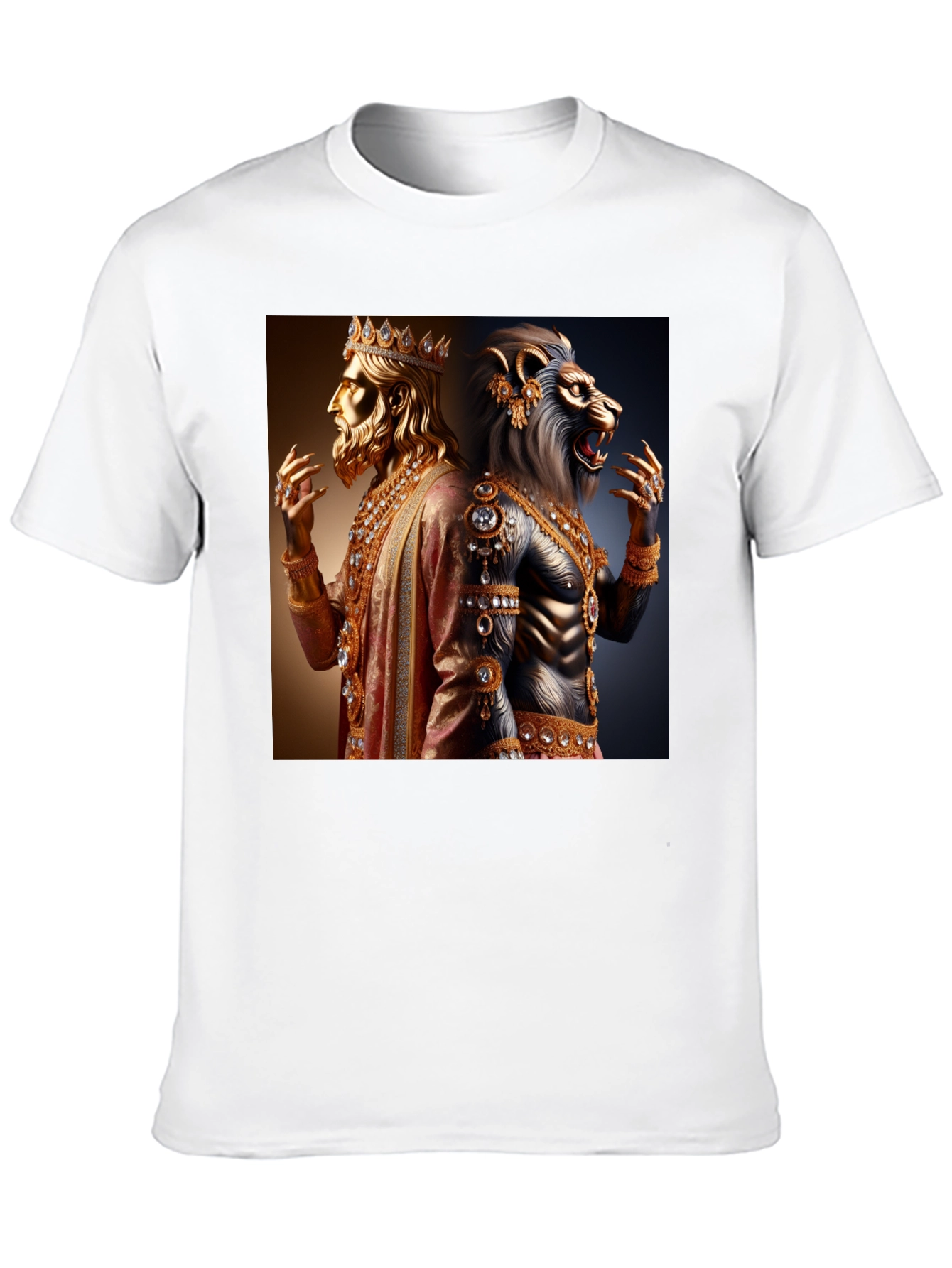 King and Lion Graphic Black T-Shirt