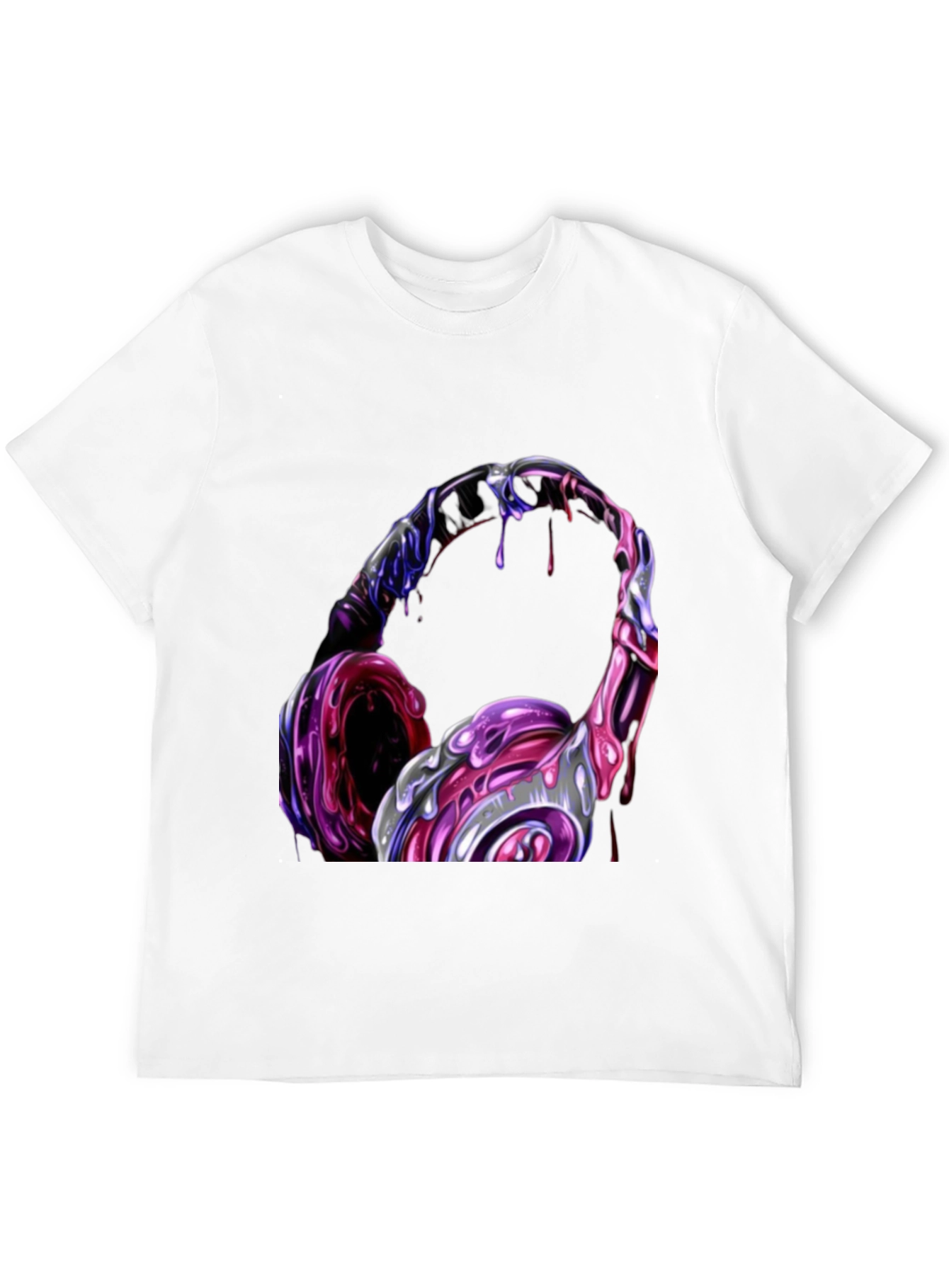 Cool Headphones Graphic Black T-Shirt