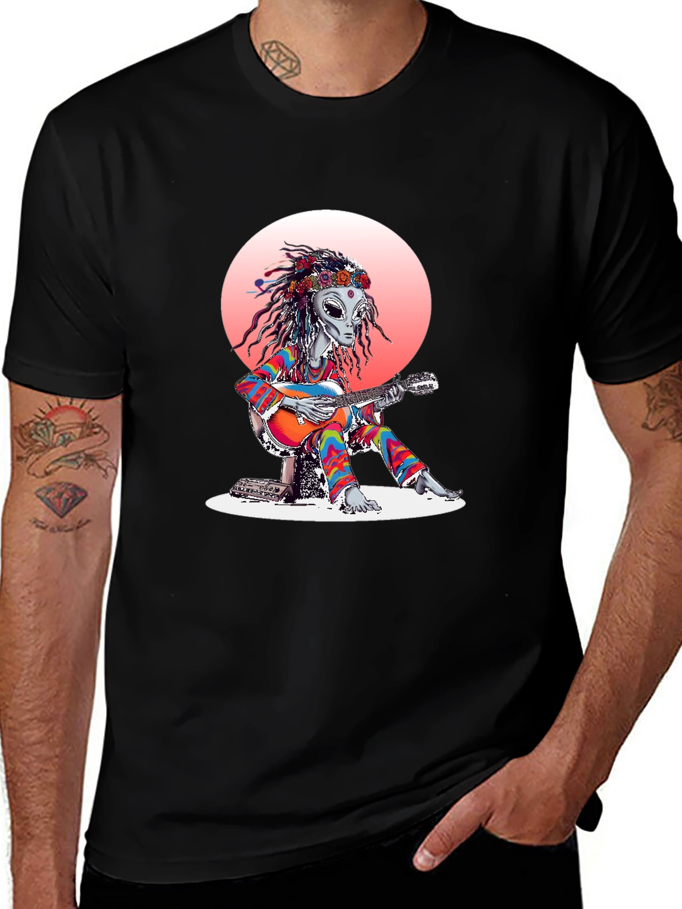Alien Musician Graphic T-Shirt