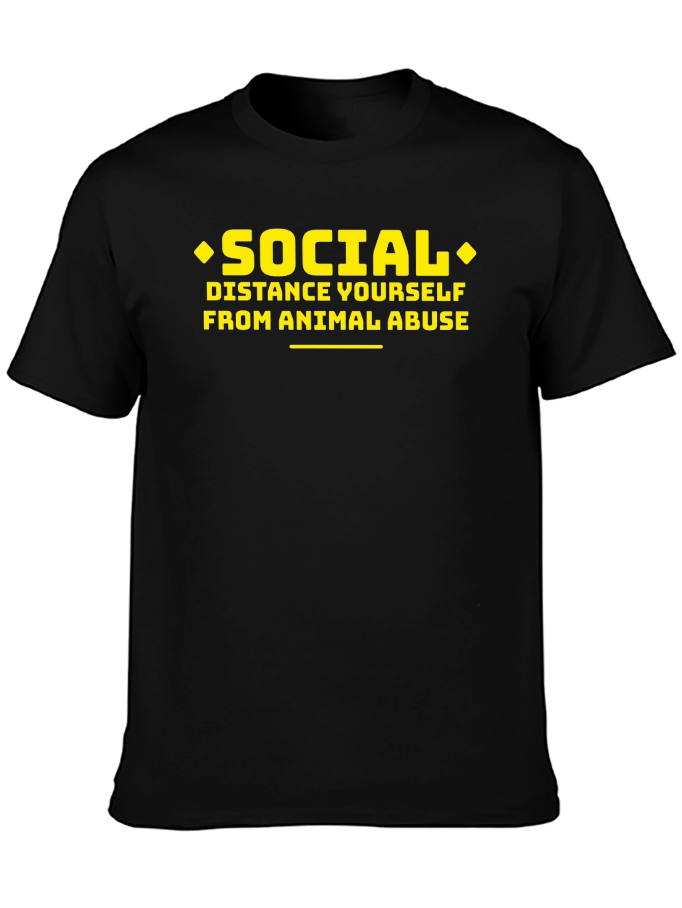 Social Distance From Animal Abuse Black T-Shirt
