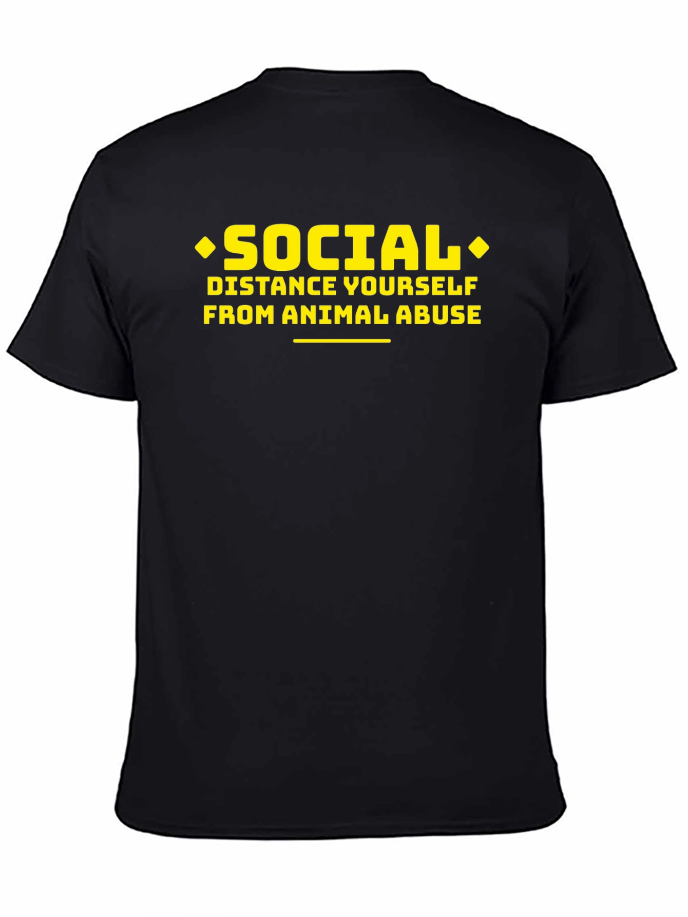 Social Distance From Animal Abuse Black T-Shirt